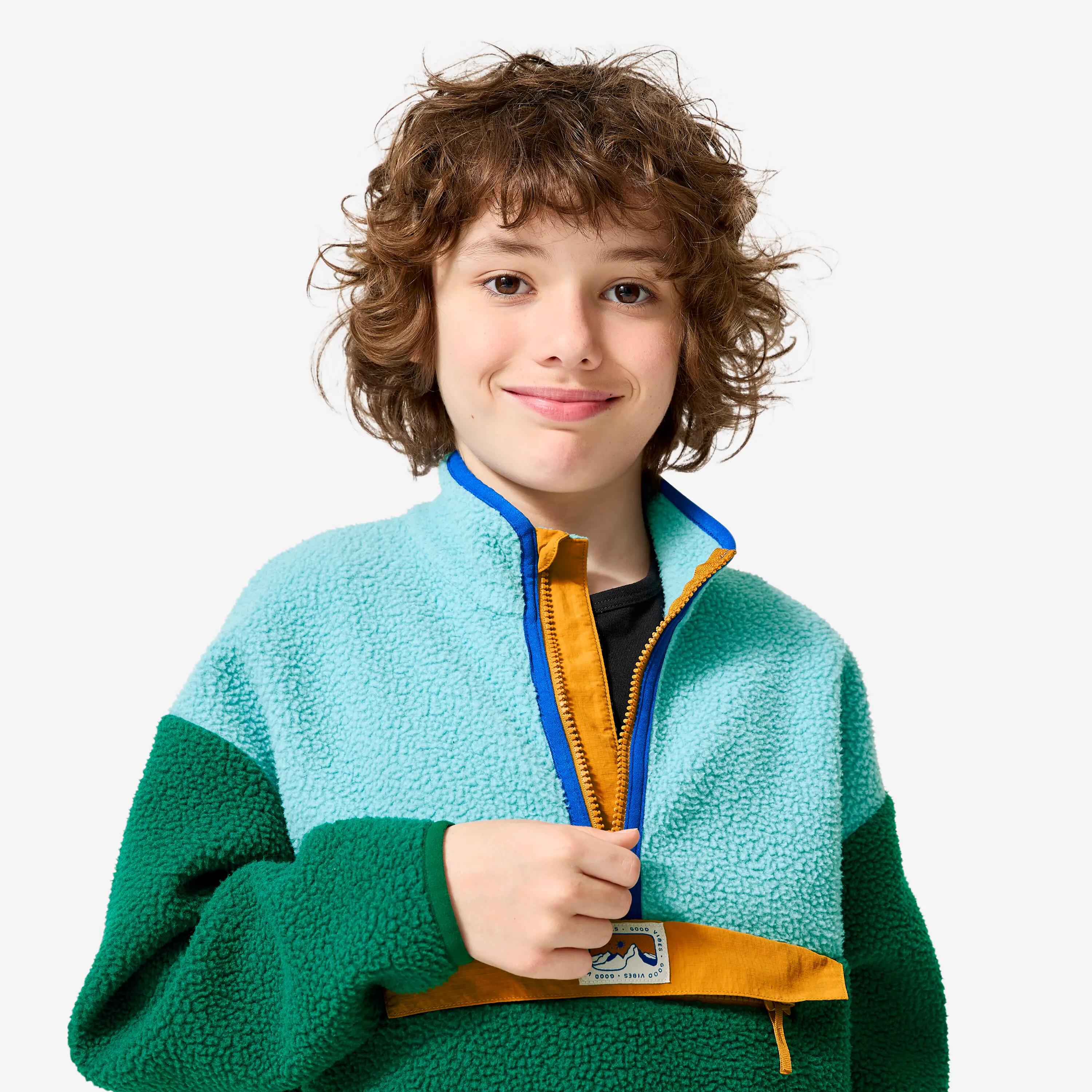 Dětská fleecová mikina s polovičním zipem Sherpa NH 500 7–15 let 6/8
