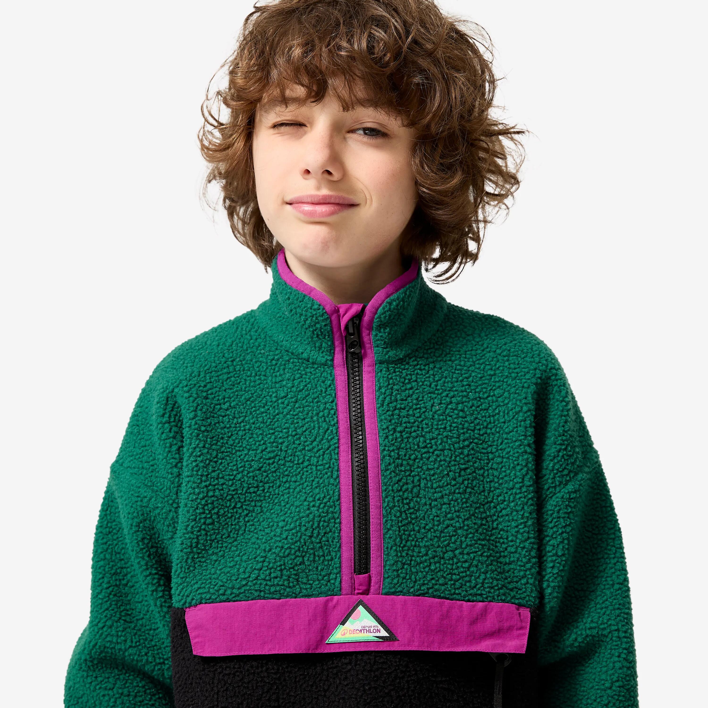Kids’ Half-Zip Sherpa Fleece Sweater, NH 500 Age 7–15 11/14