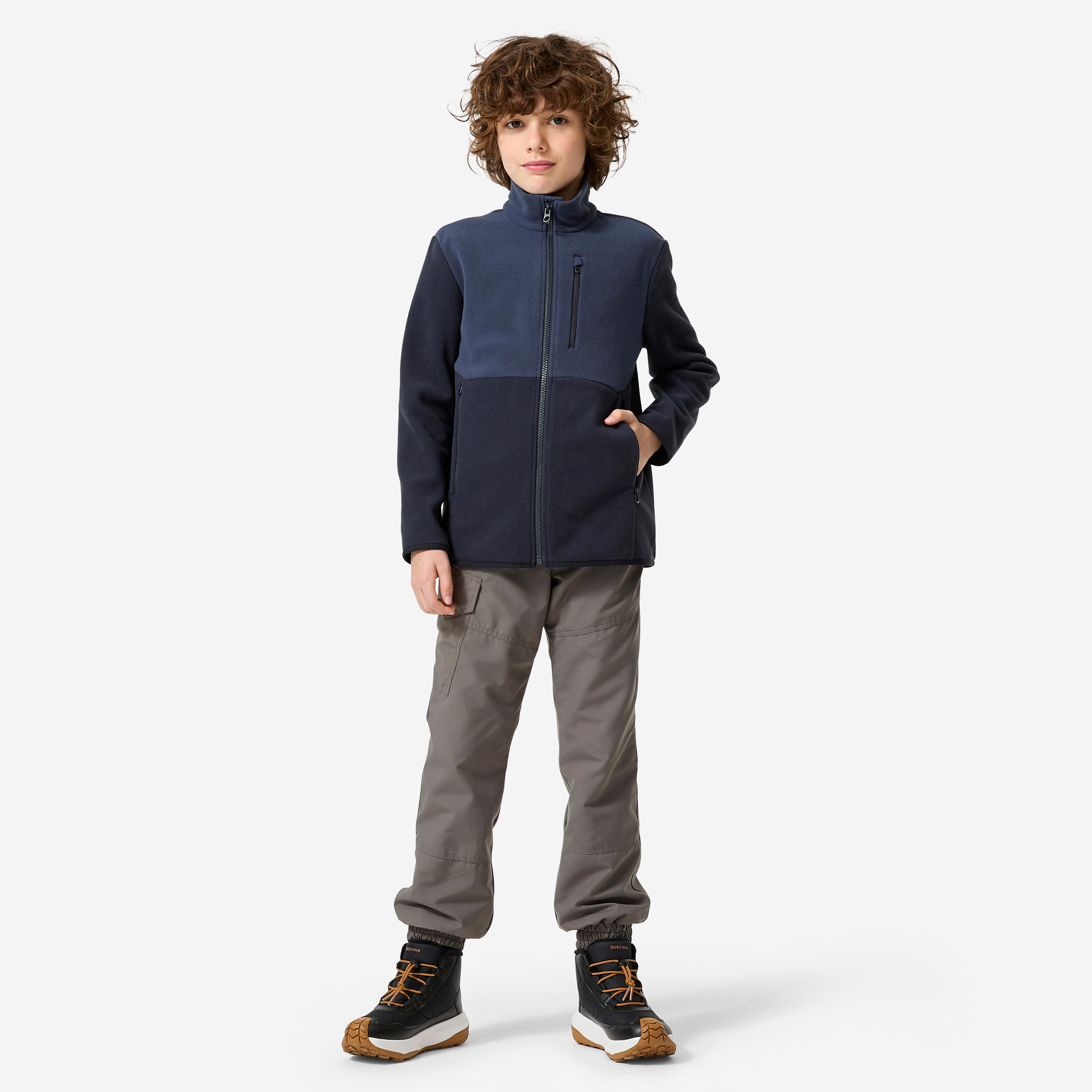 Chaqueta polar de senderismo niños 7-15 años, MH500 negro  2/5