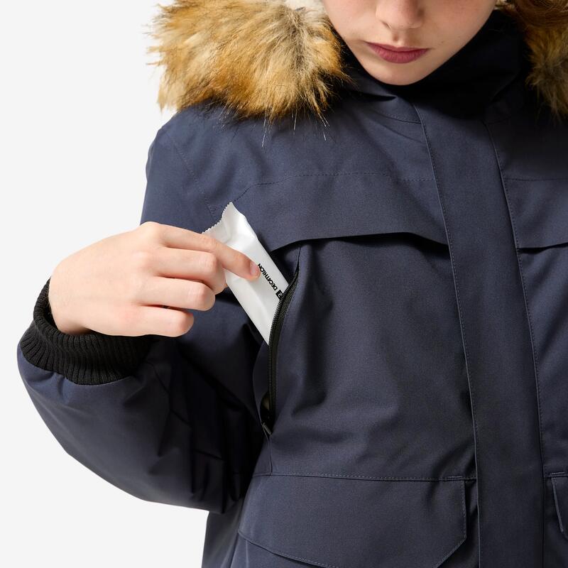 Çocuk Outdoor Kışlık Mont/Kar Montu - 7/15 Yaş - Mavi - NH500 -6,5 °C