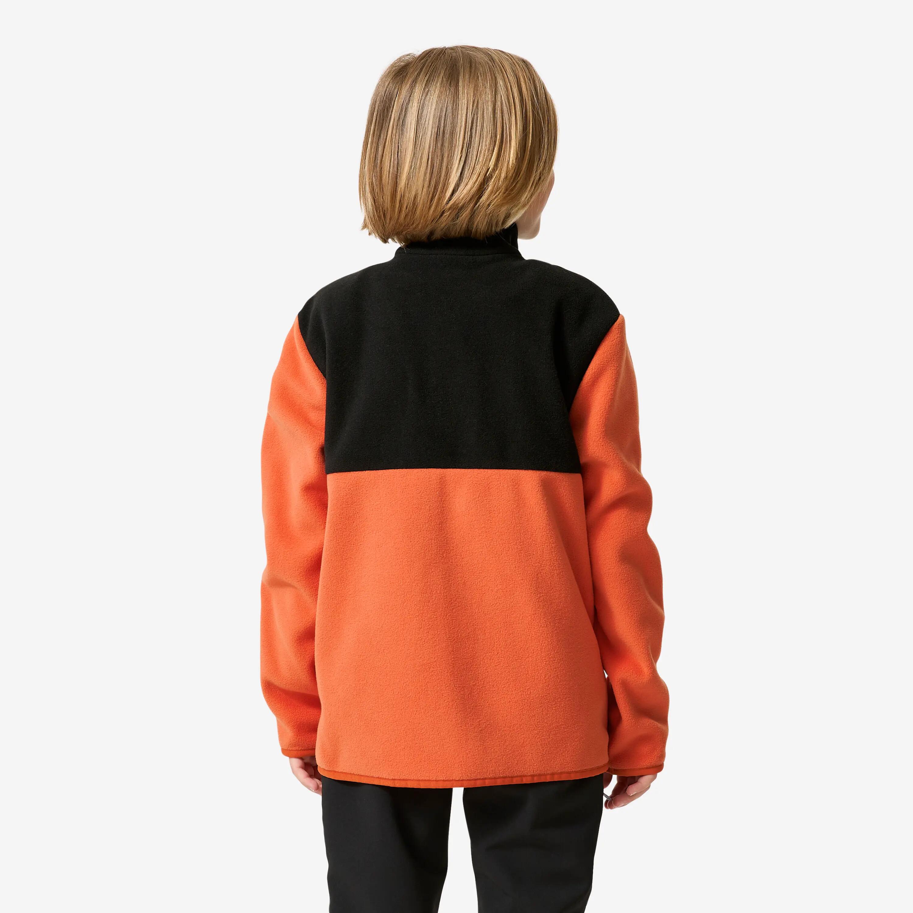 Kids Hiking Extra Warm Fleece Jacket Orange MH500 -  3