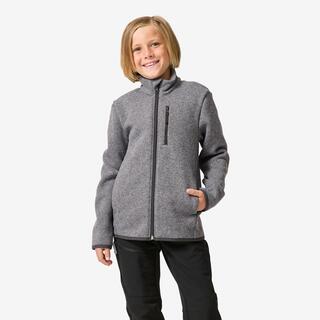 Kids Knitted Warm Fleece Jacket Grey MH500 7-15 Years