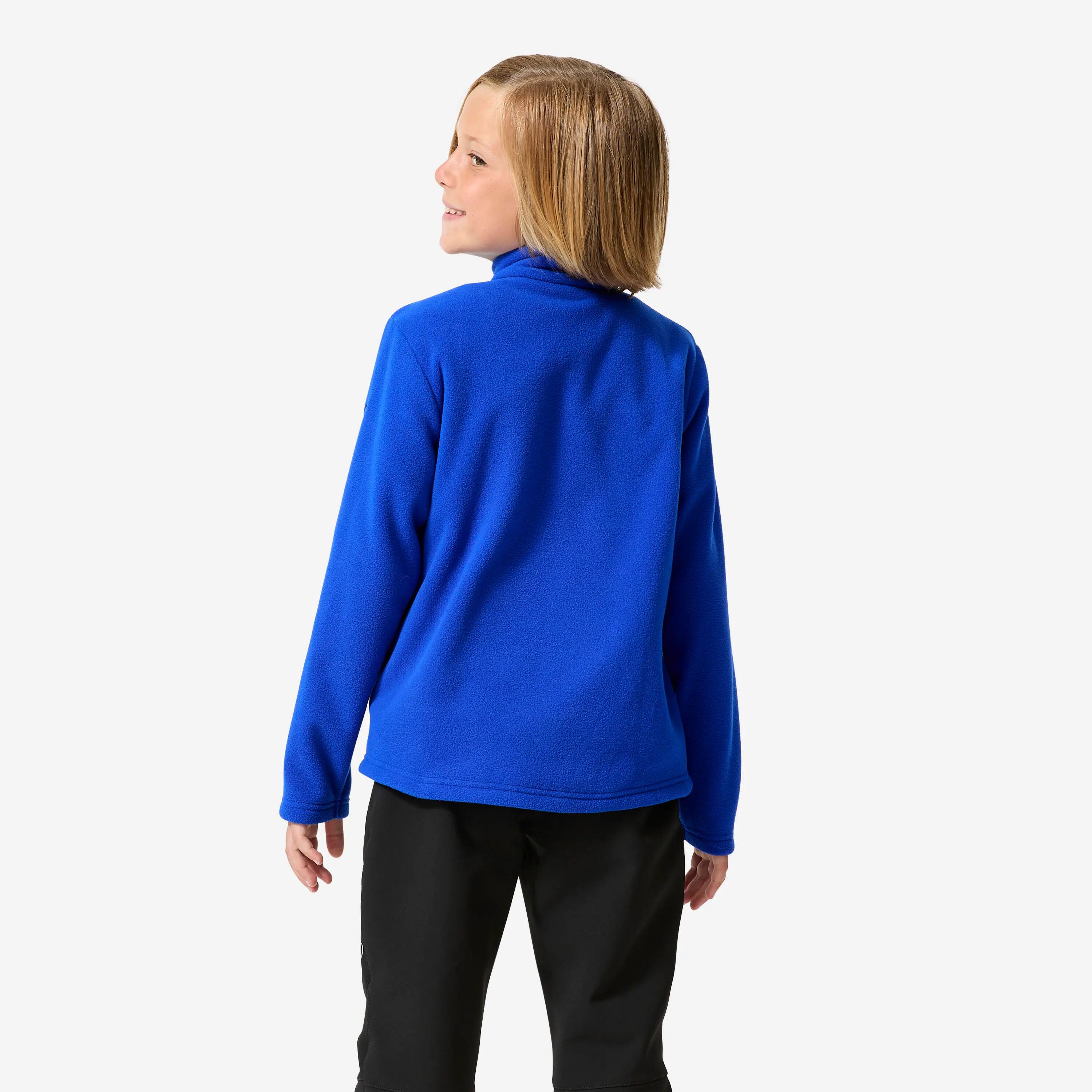 Kids Hiking Extra Warm Flece Jacket Electric Blue MH500 -  3