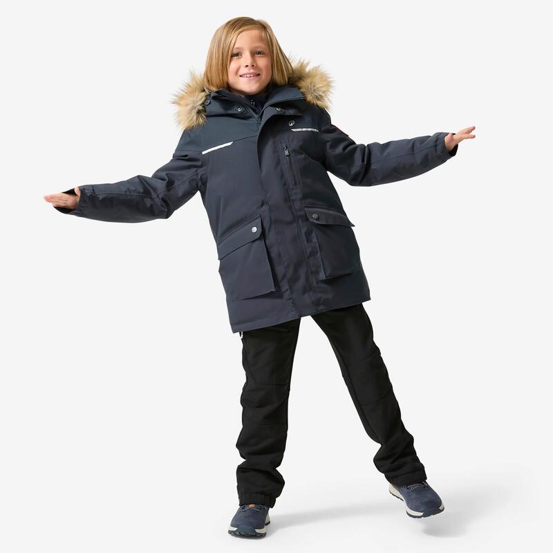 Çocuk Outdoor Kışlık Mont/Kar Montu - 7/15 Yaş - Gri - NH900 -23 °C