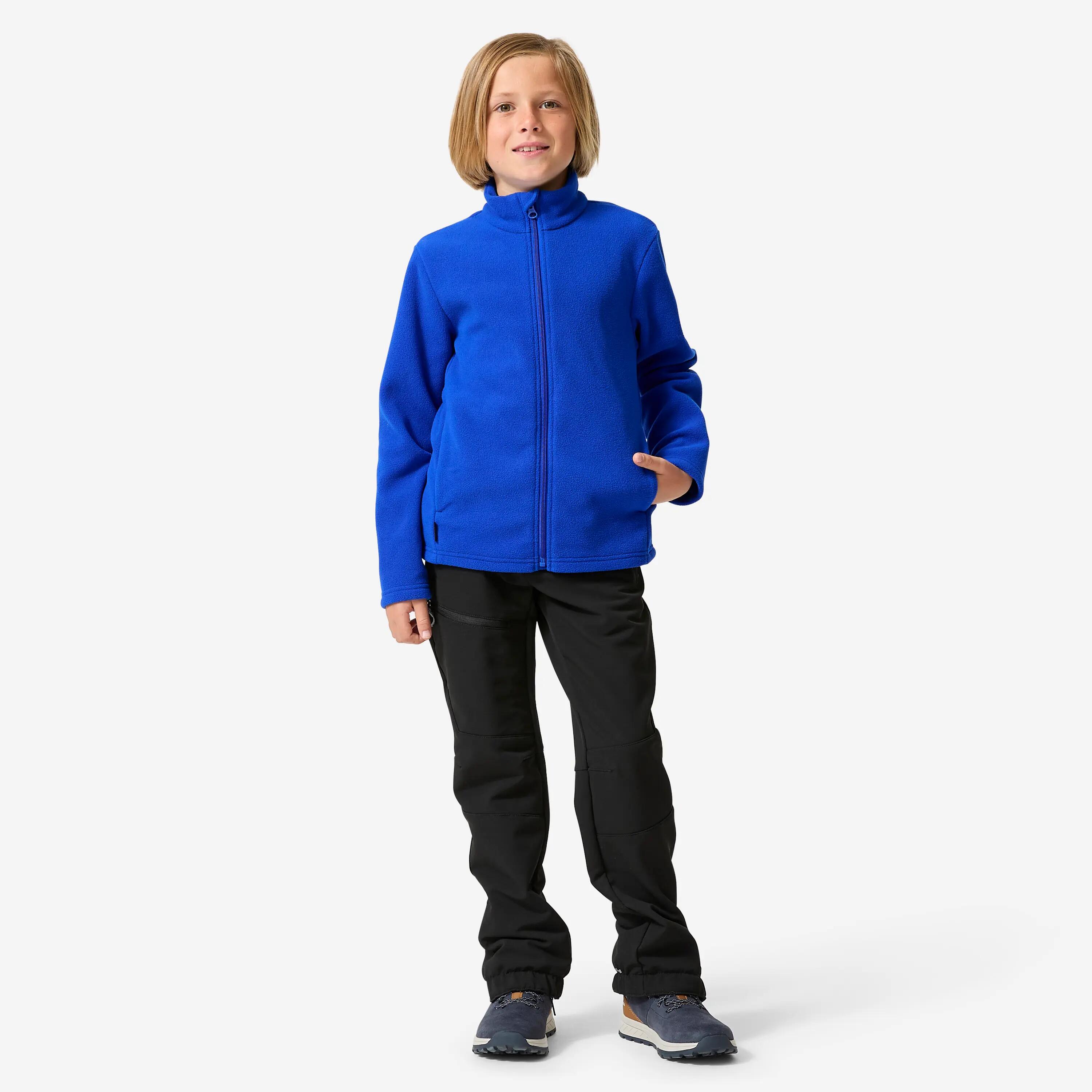 Kids Hiking Extra Warm Flece Jacket Electric Blue MH500 -  2