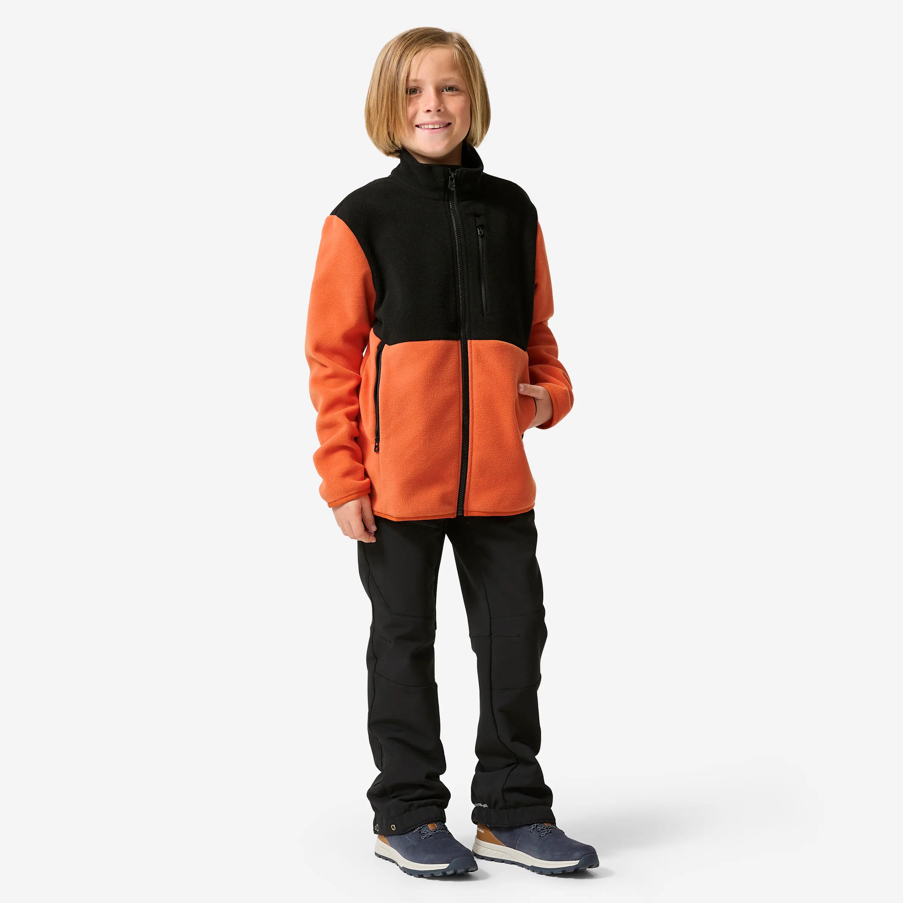Kids Hiking Extra Warm Fleece Jacket Orange MH500 -  2