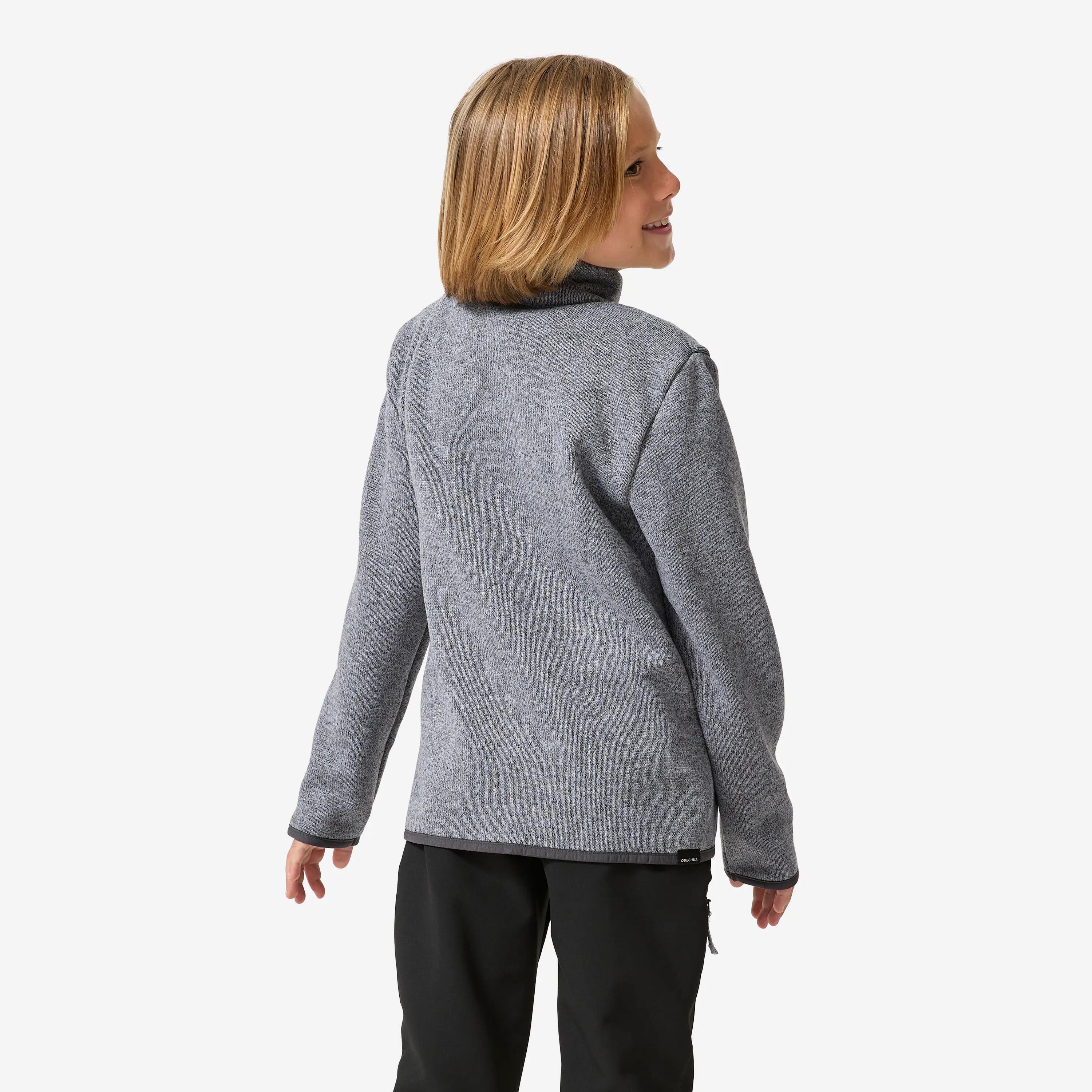 Kids Knitted Warm Fleece Jacket Grey MH500 7-15 Years -  3