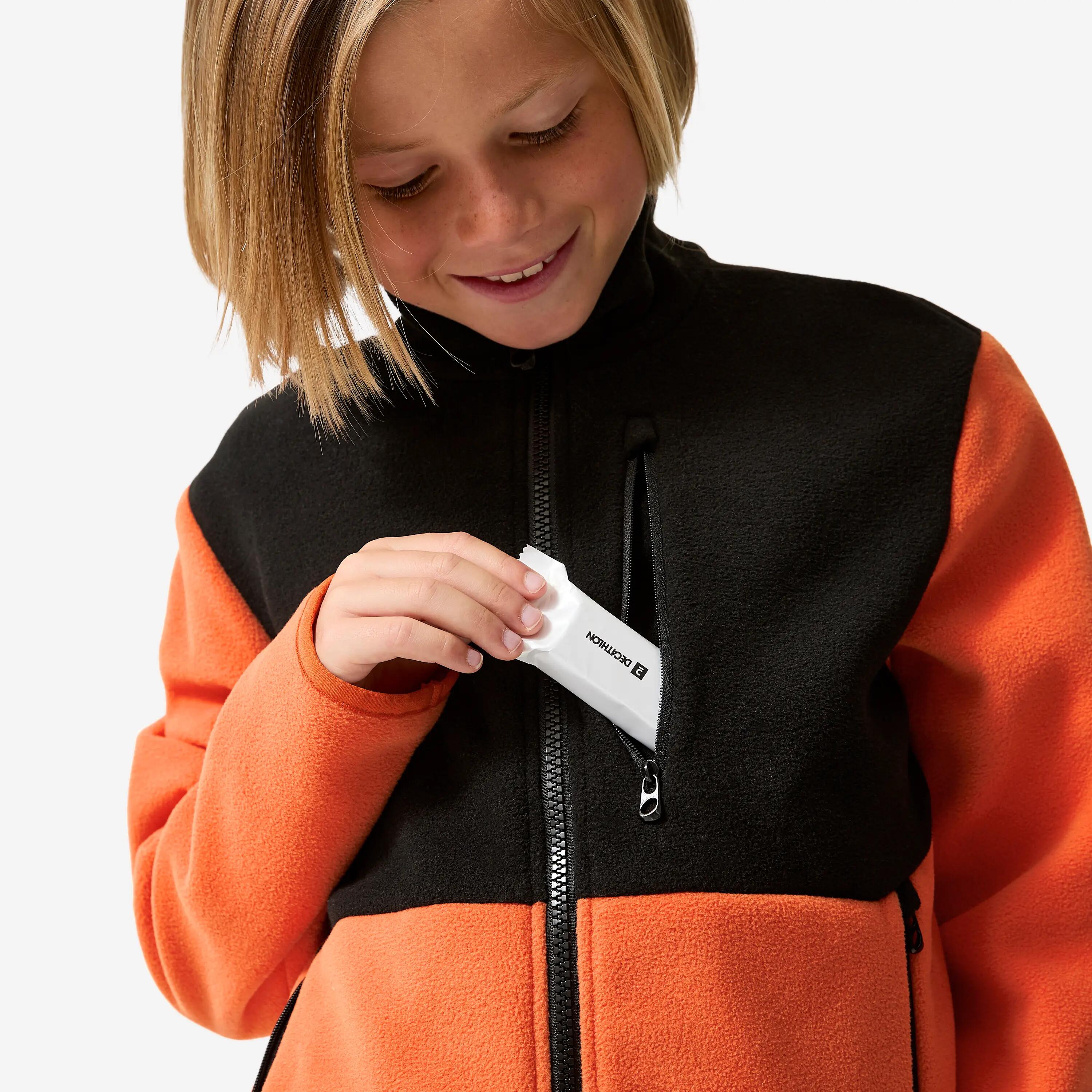 Kids Hiking Extra Warm Fleece Jacket Orange MH500 -  5