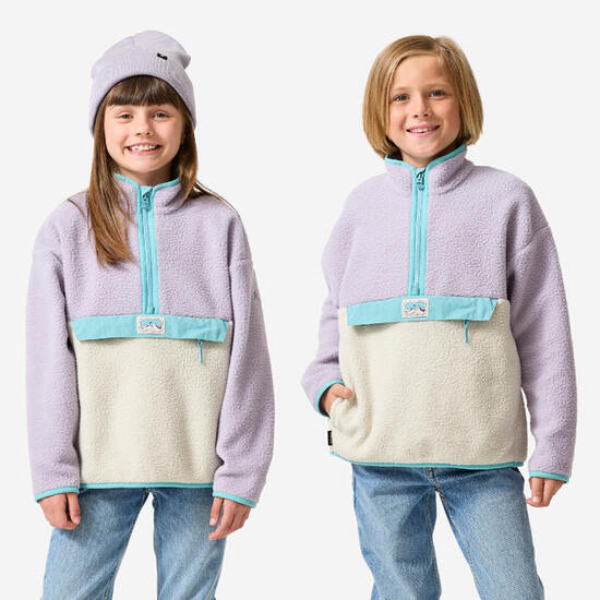 Pile trekking bambino NH500 1/2 ZIP kaki
