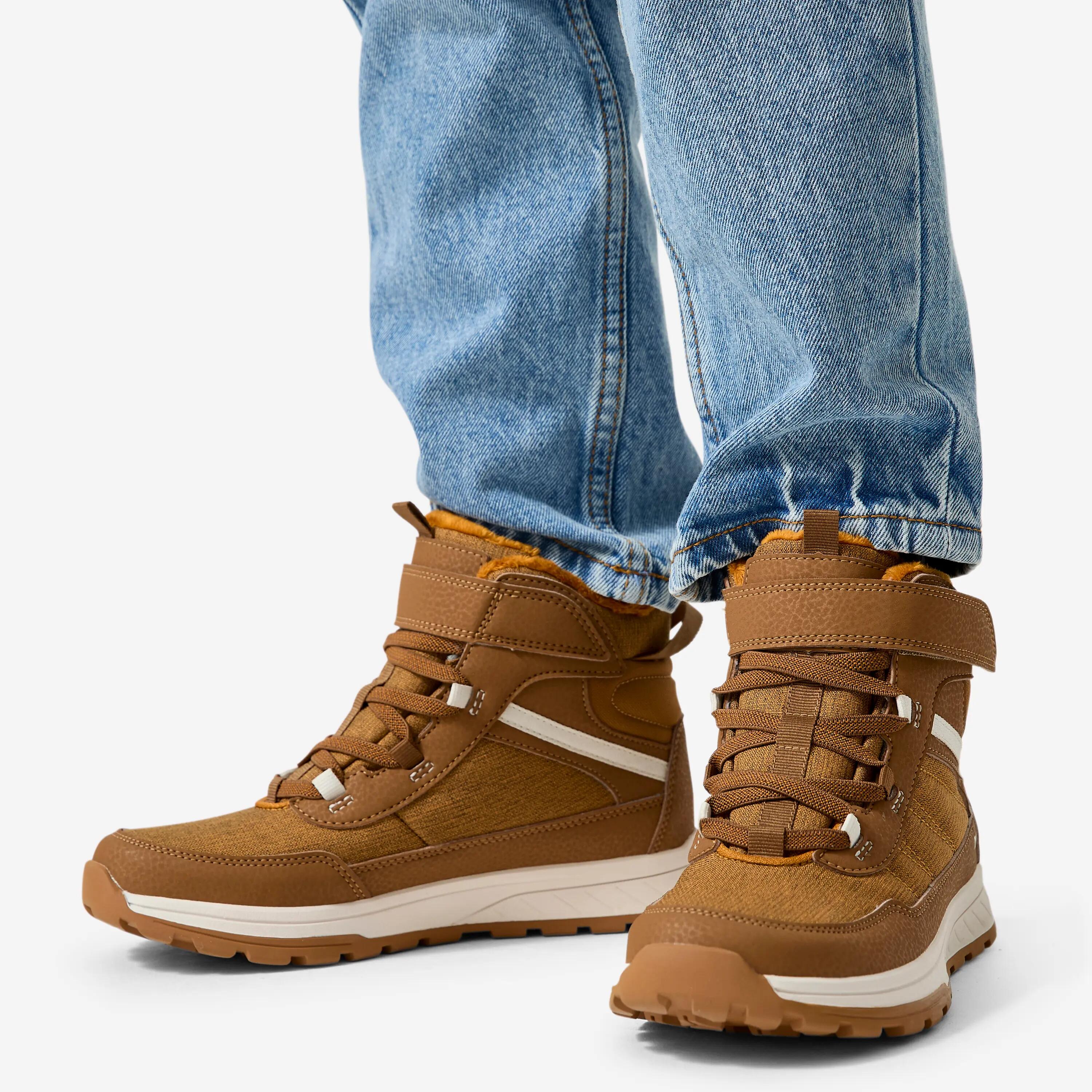 Kids’ Hook-and-Loop Waterproof Winter Boots, SH 500 Sizes 7.5C–6 9/9