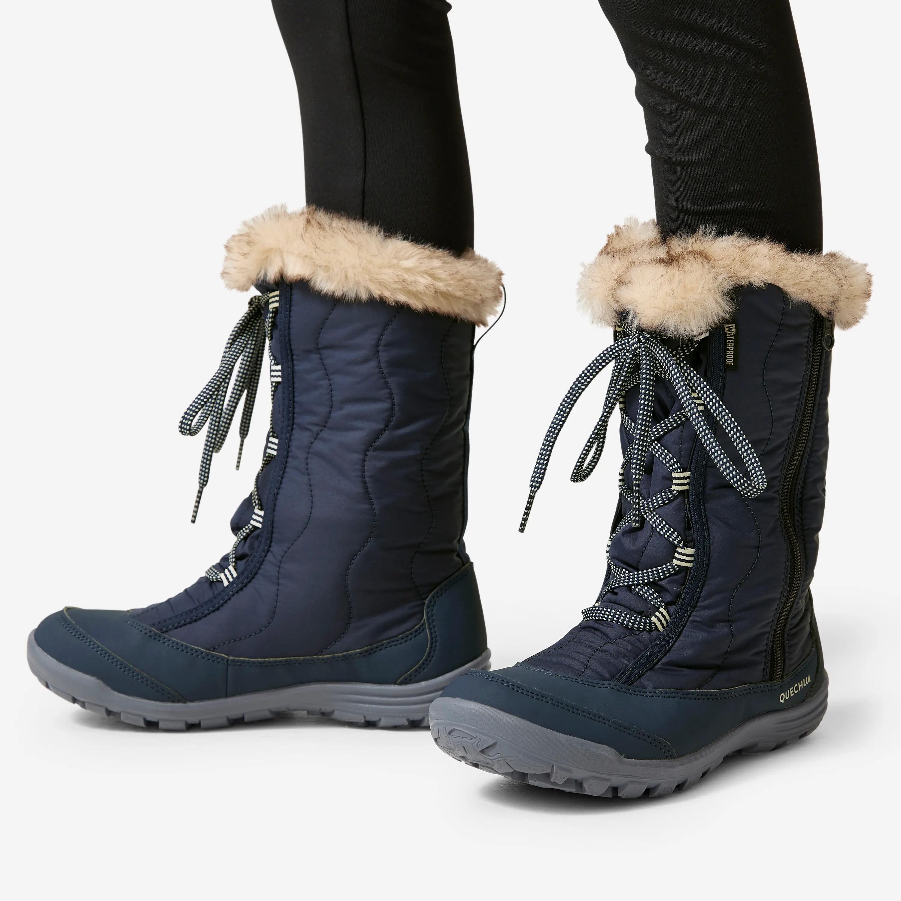 Botas de nieve cálidas e impermeables niños 30 a 38, SH100 cremallera azul 8/8