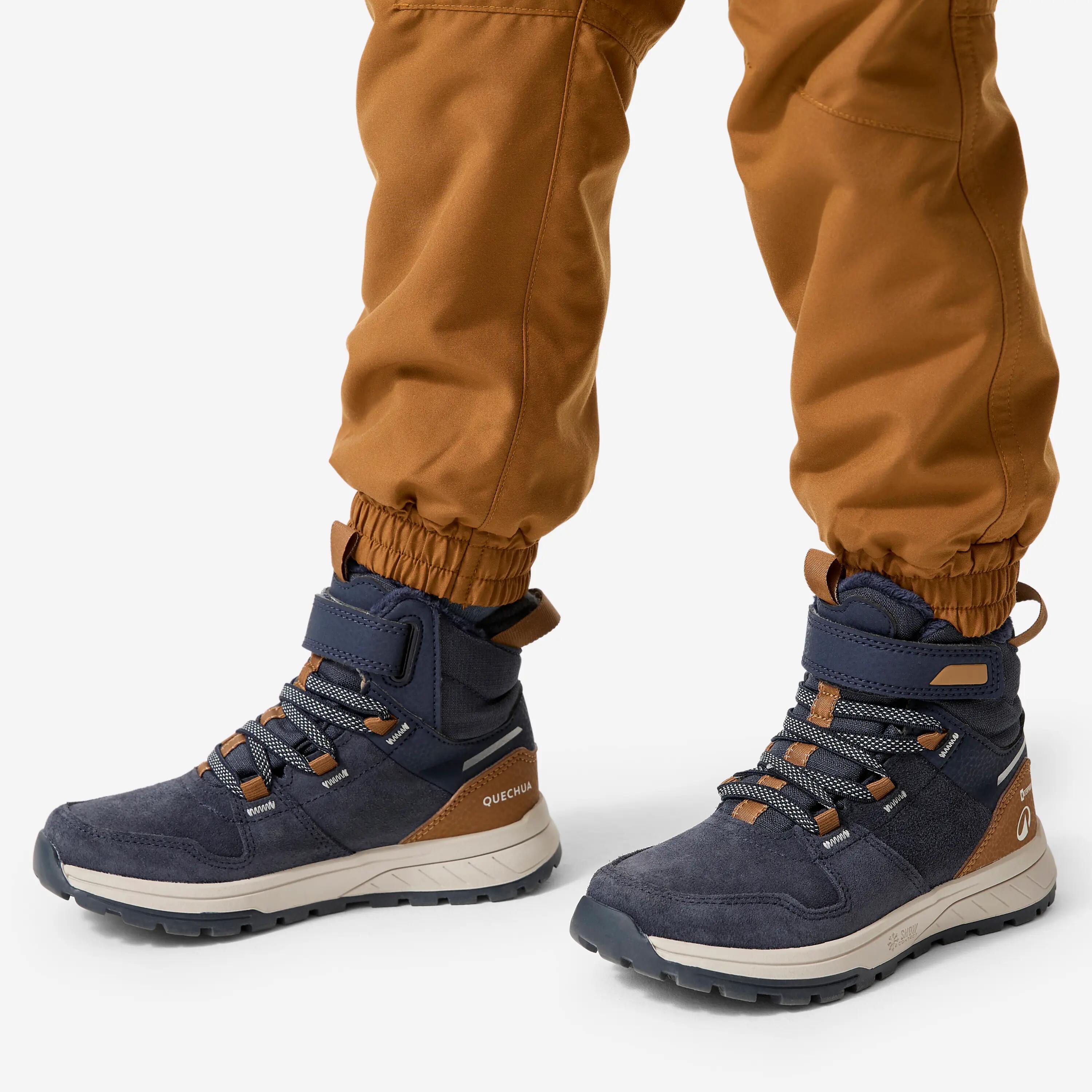 Botas impermeáveis de Caminhada com tira autoaderente Criança 24-34, SH500 azul 8/9