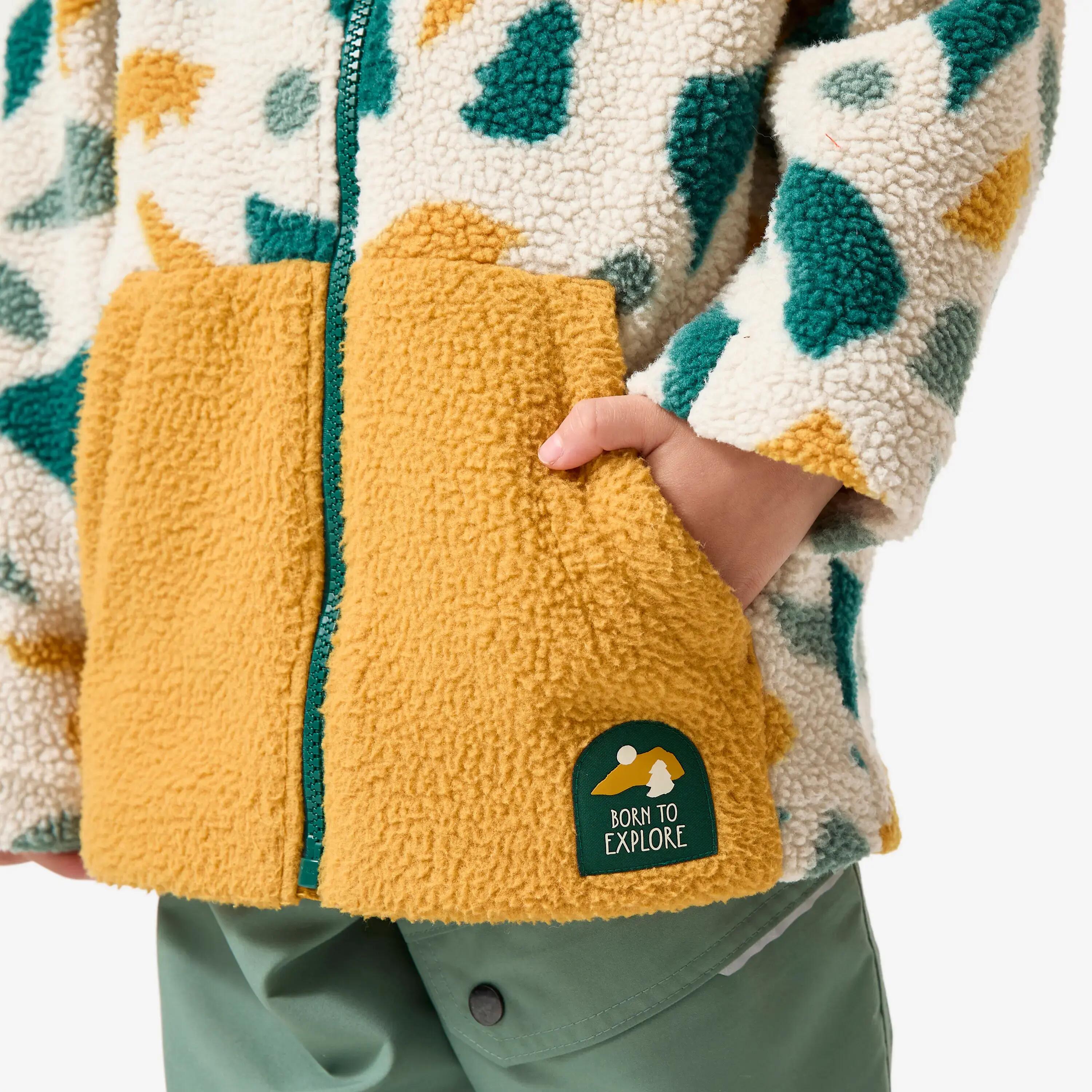 Kids Hiking Ultra Warm Half-zip Sherpa Fleece Jacket Printed 2-6 Years -  4