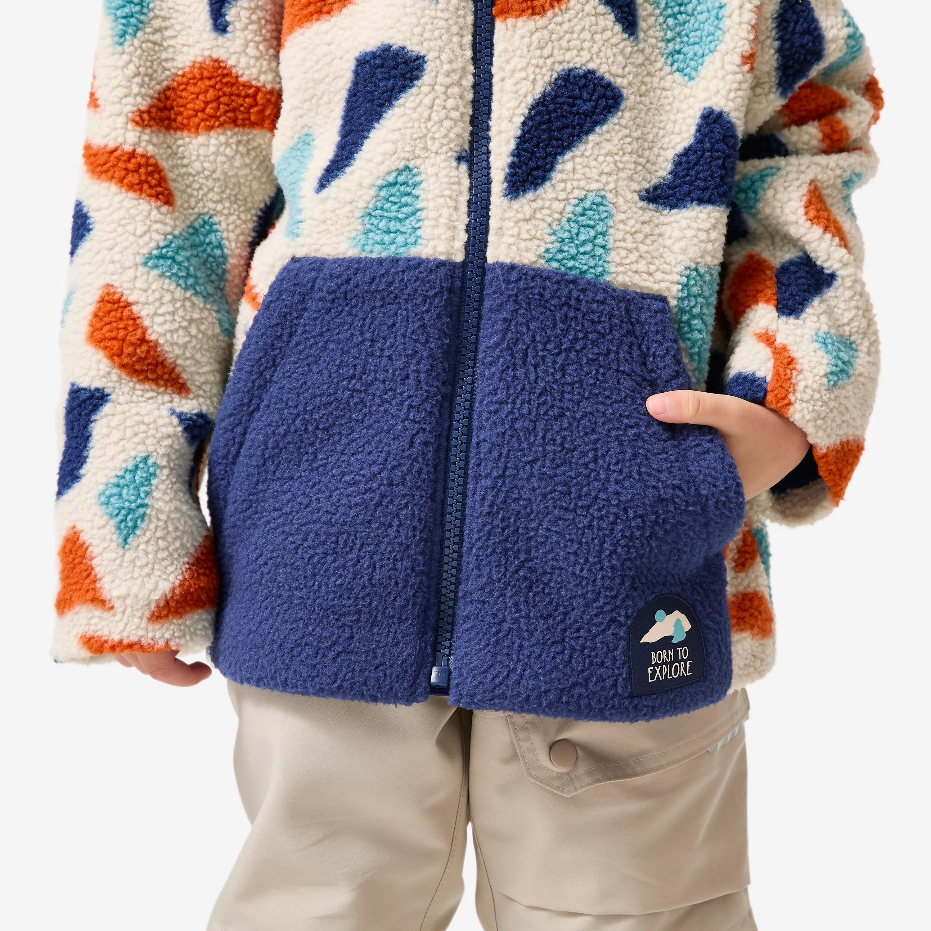 Kids Hiking Ultra Warm Half-zip Sherpa Fleece Jacket Printed 2-6 Years -  5