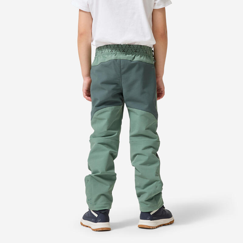 Pantalon softshell de drumeție copii 2-6 ani, MH900 verde