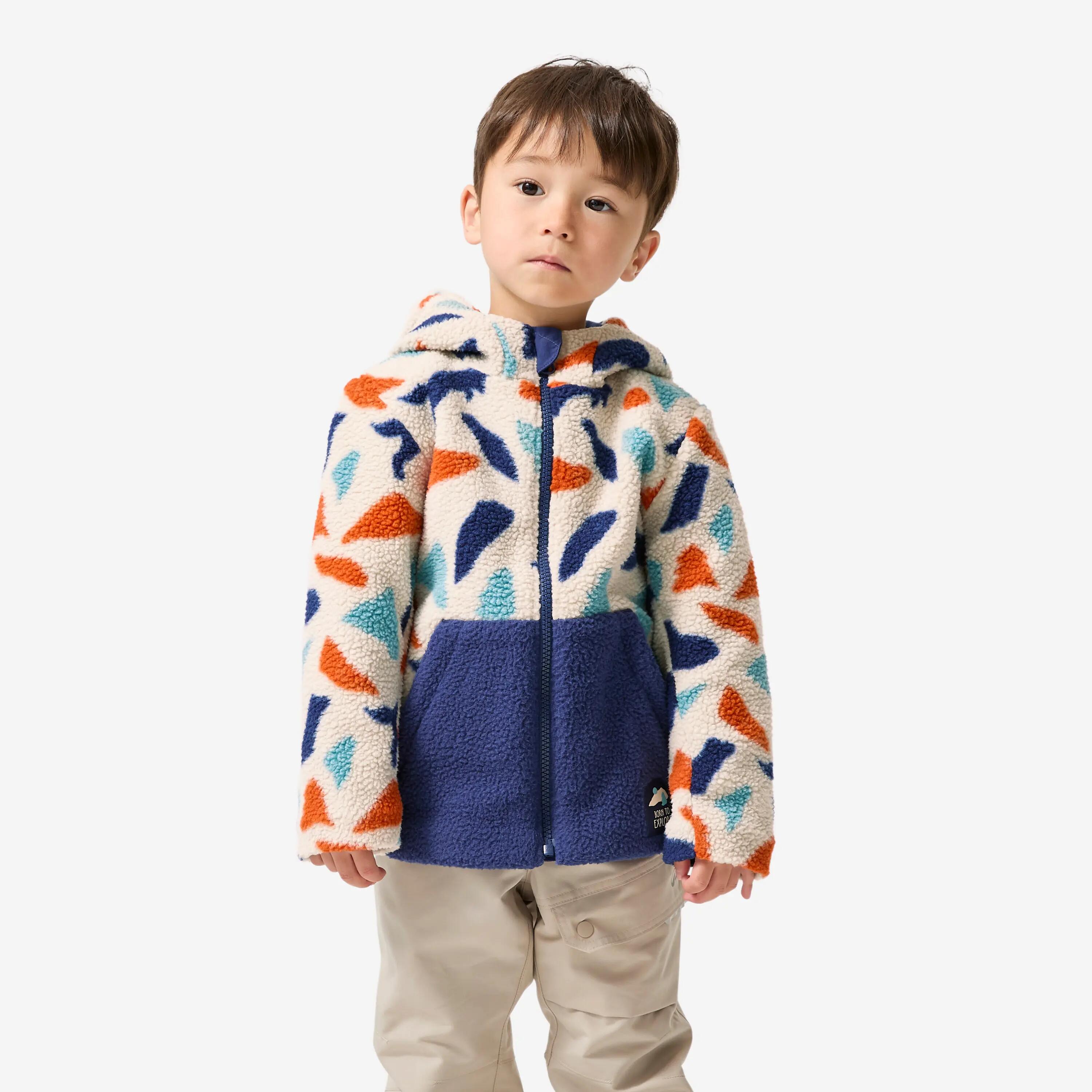 Kids Hiking Ultra Warm Half-zip Sherpa Fleece Jacket Printed 2-6 Years -  2