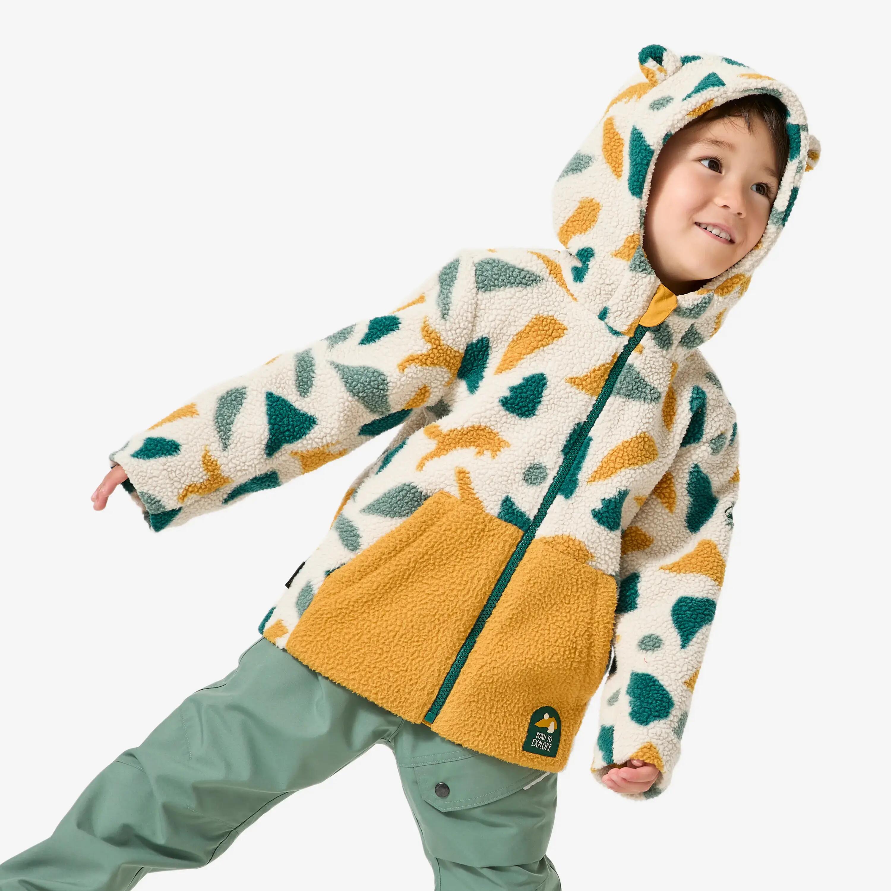 Kids Hiking Ultra Warm Half-zip Sherpa Fleece Jacket Printed 2-6 Years -  2