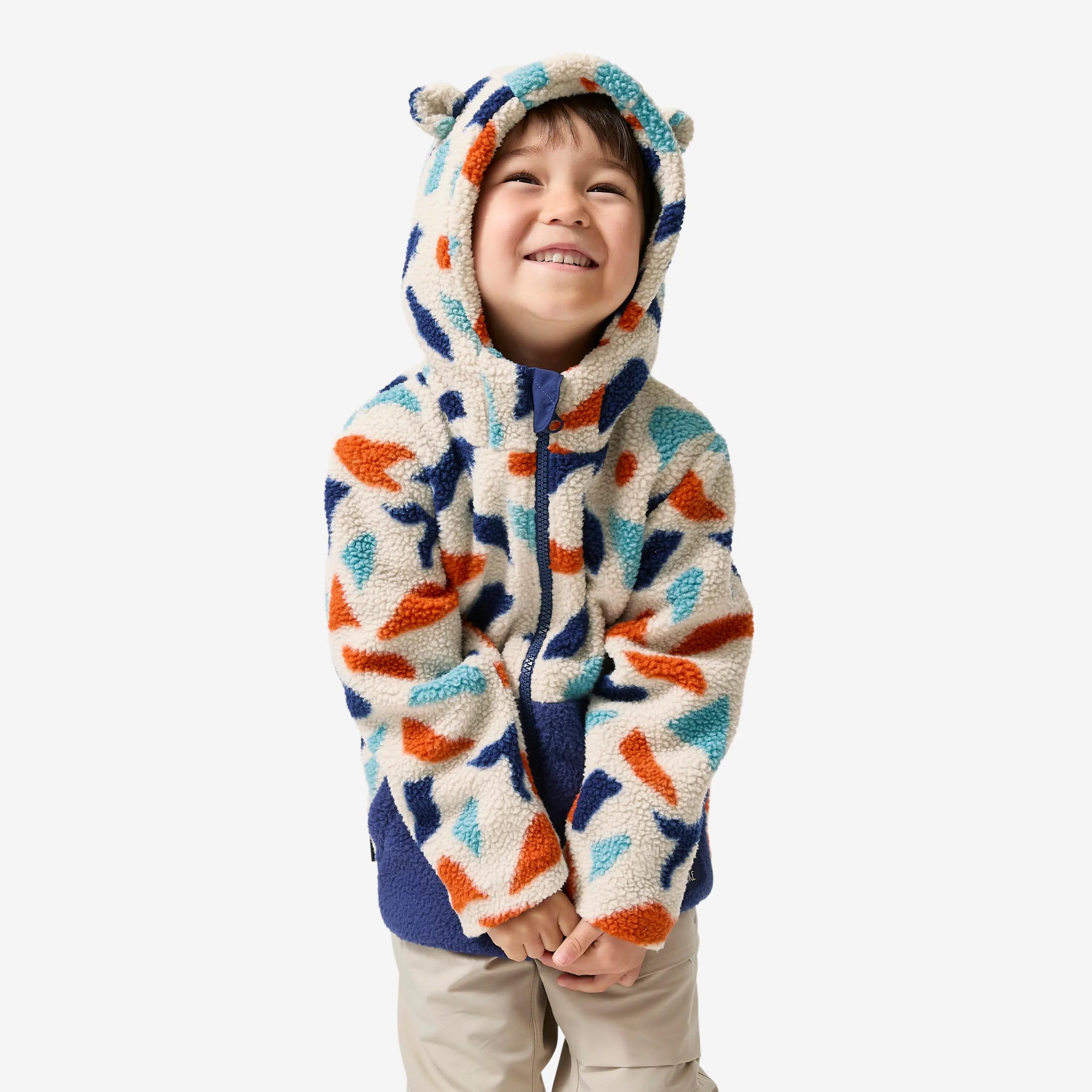 Kids Hiking Ultra Warm Half-zip Sherpa Fleece Jacket Printed 2-6 Years -  1