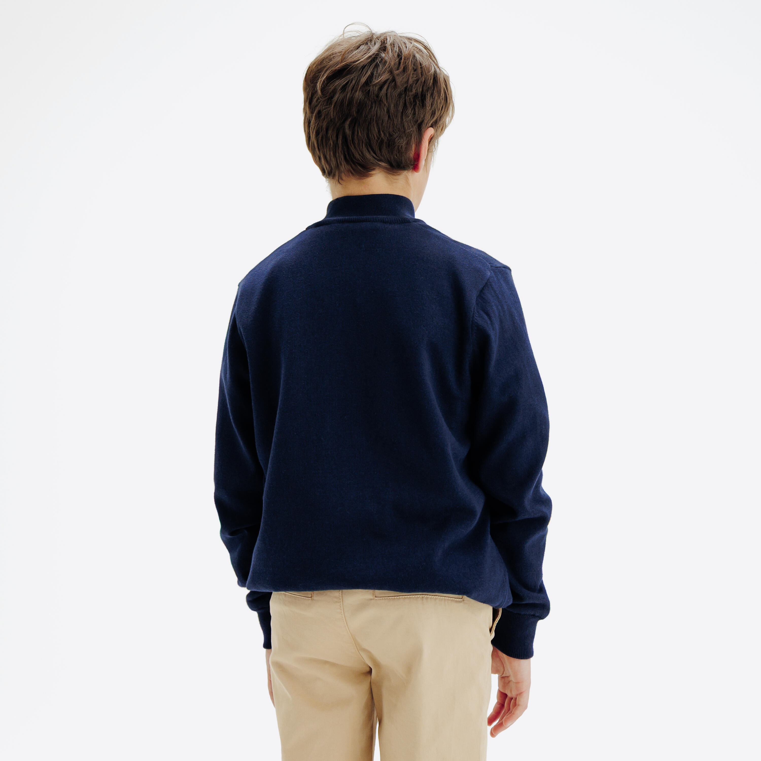 Winddichte golftrui voor kinderen MW500 marineblauw 4/5