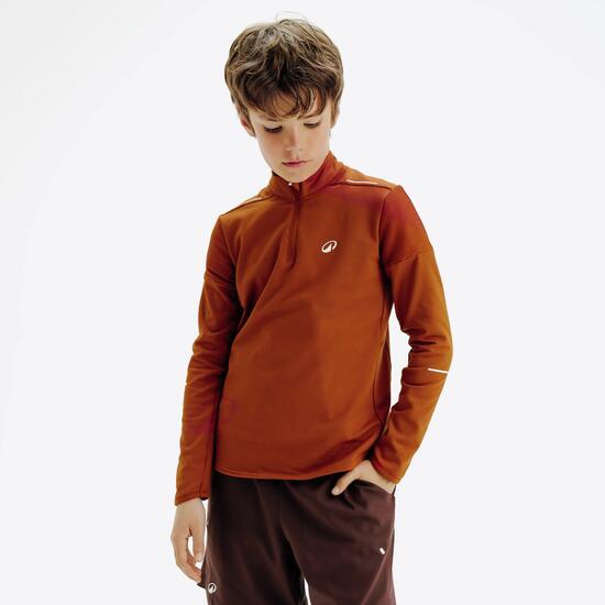 Langärmliges Tennis-Thermoshirt für Kinder, TTS ML TH, Terrakotta