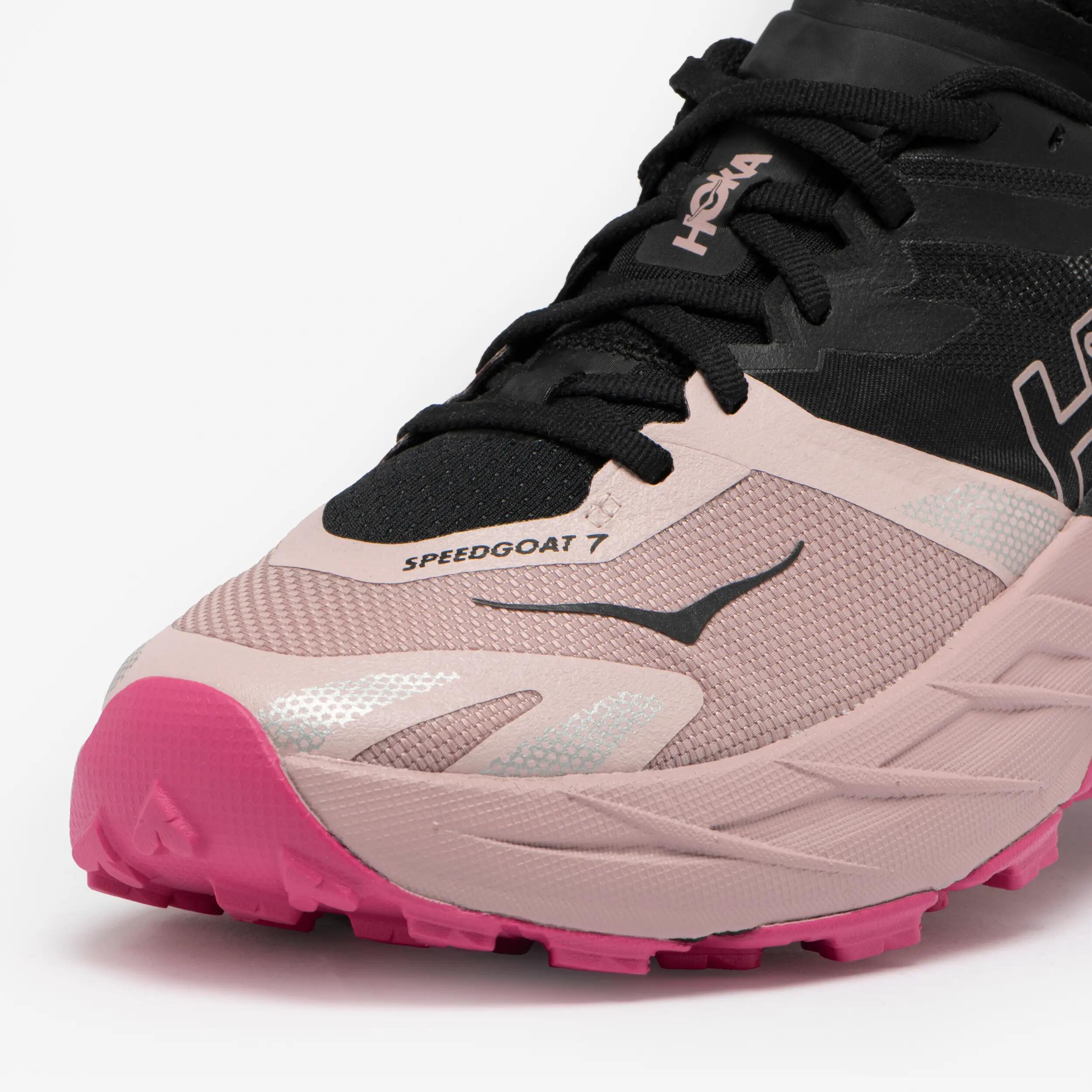 Chaussure de running femme, Hoka speedgoat 7 rose et noir 5/7