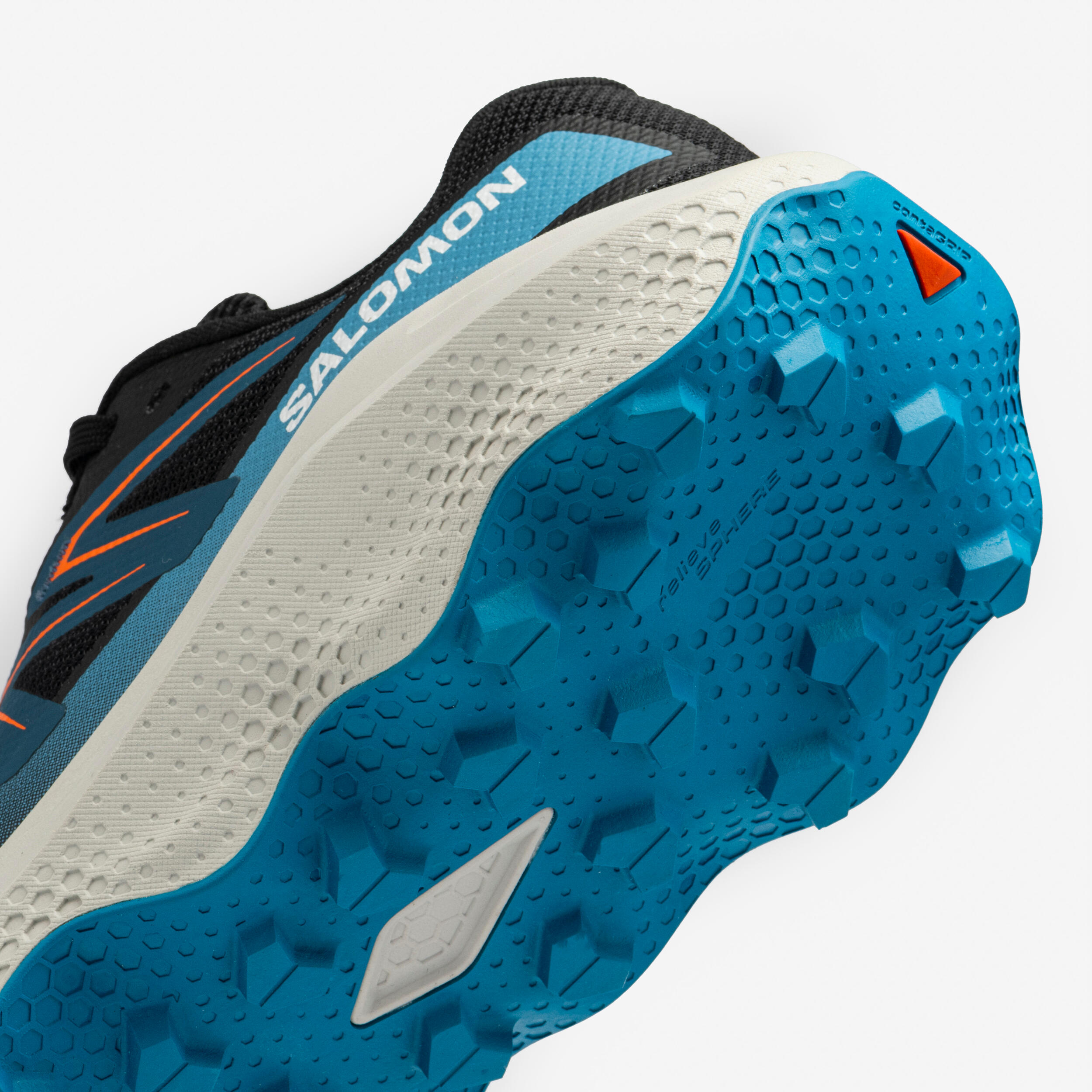 Trail running shoe, Salomon Ultra Flow 2 – black, grey and blue 7/7