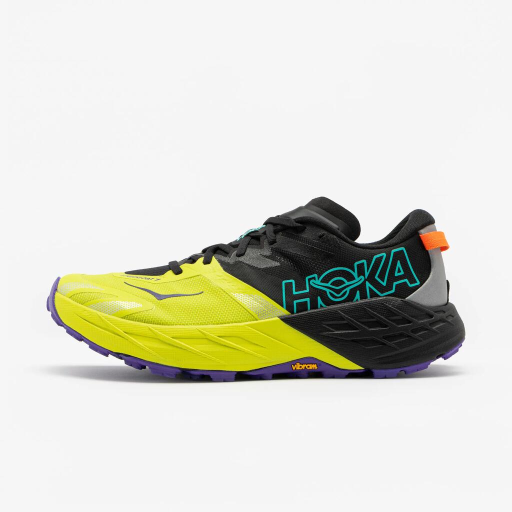 Men’s trail running shoes, Hoka Speedgoat 7 - Yellow and black