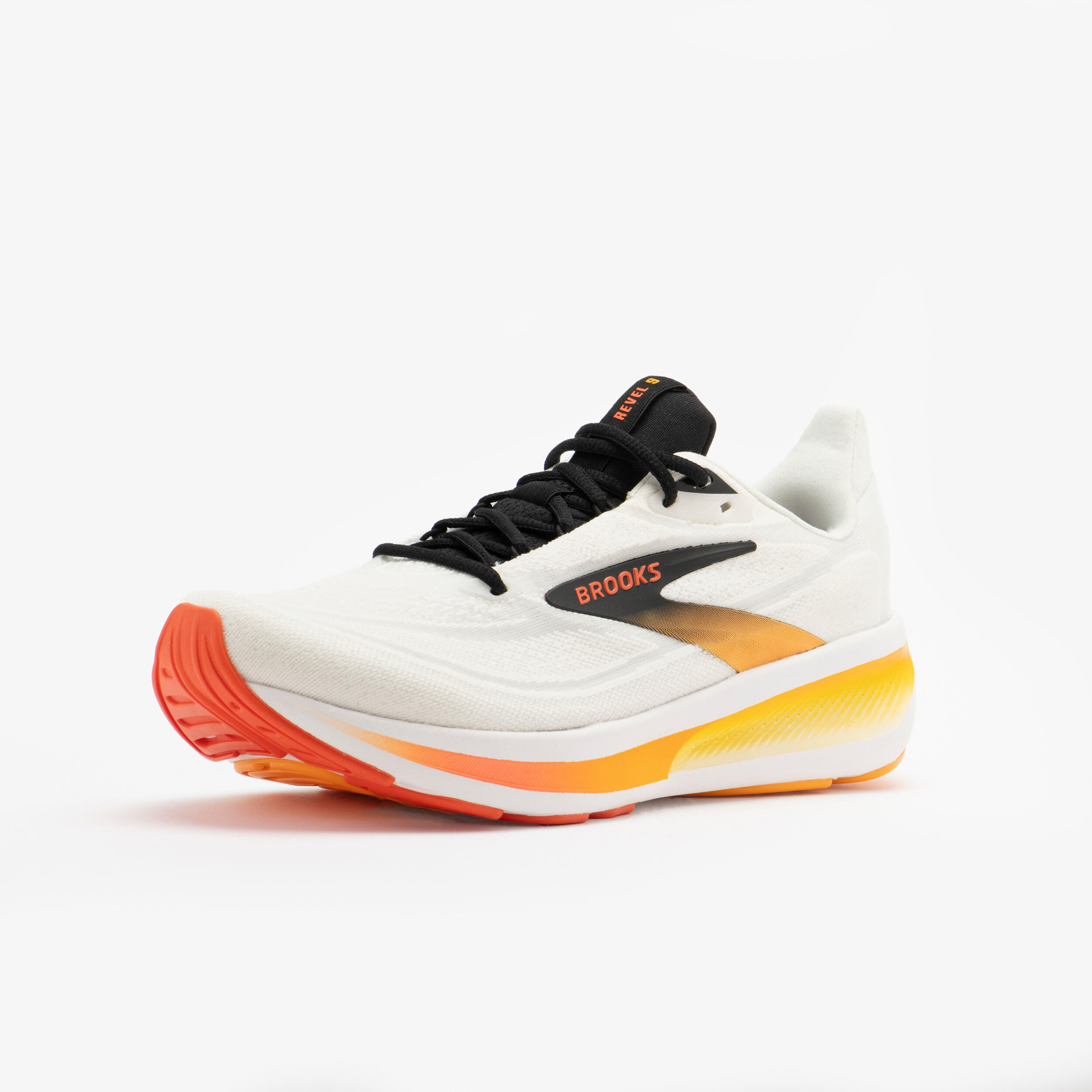 Chaussure de running homme, Brooks Revel 9 blanche et orange 4/7