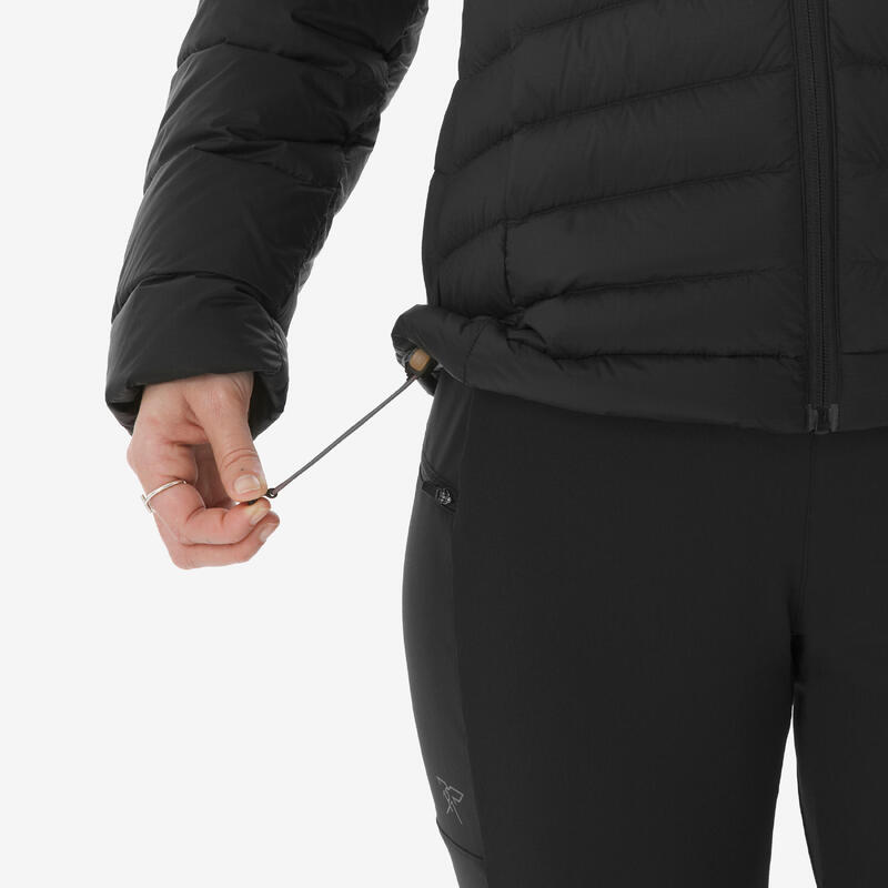 Kadın Outdoor Trekking Kapüşonlu Şişme Mont - Kuş Tüyü - Siyah - mt500 -10 °C