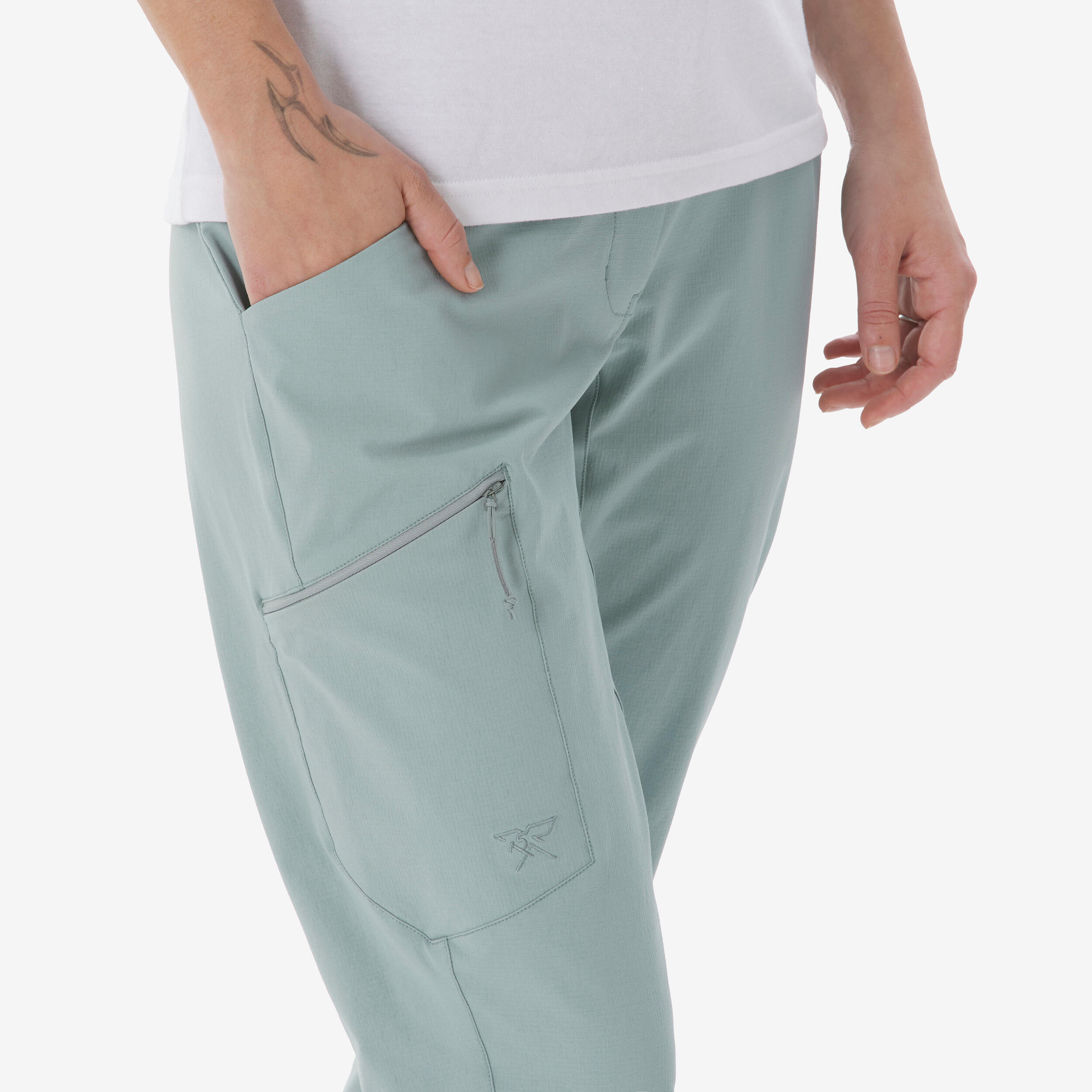 Weiche Kletterhose Damen, Vertika blau 5/8