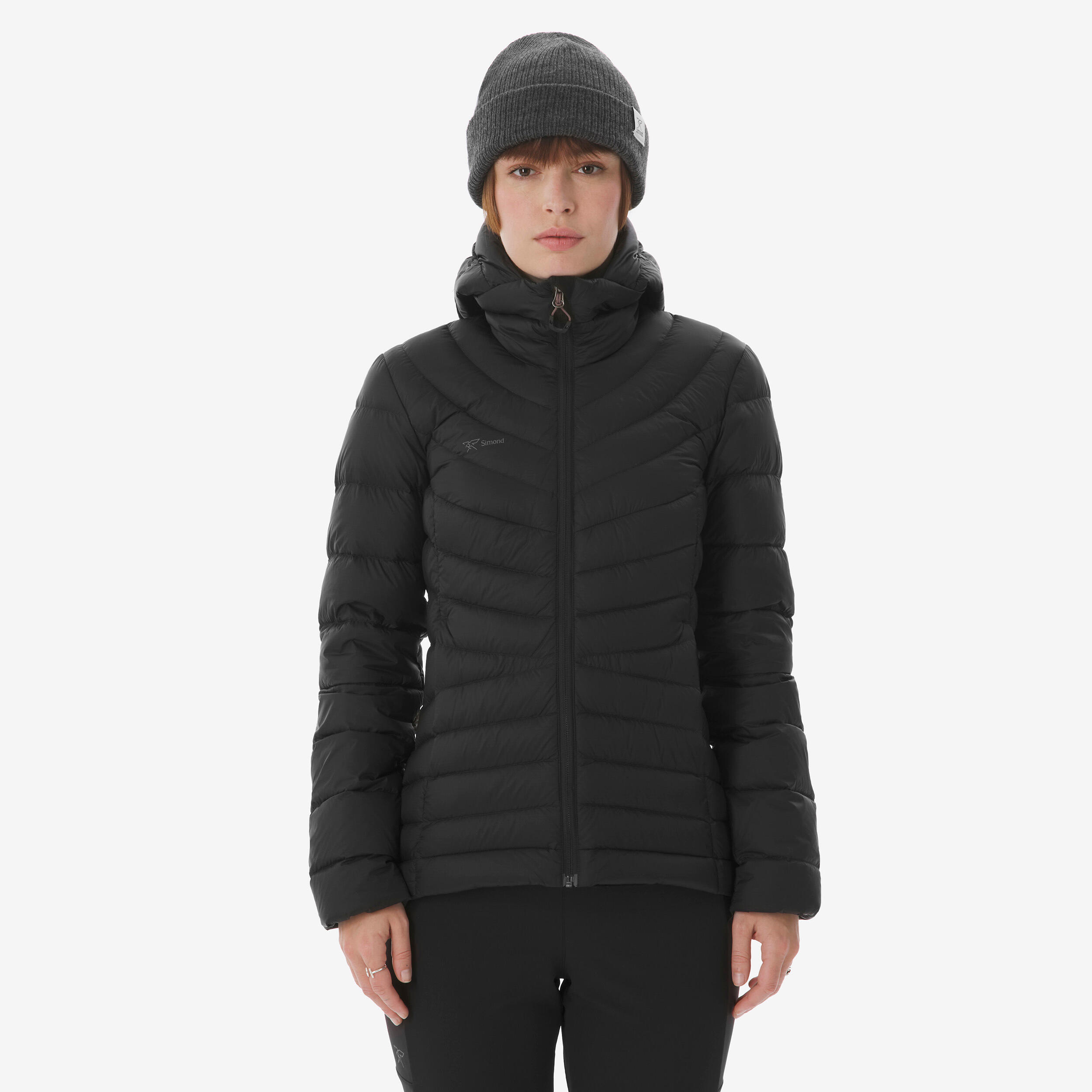 Simond Women's Mountain Trekking Down Jacket MT500 Smoked Black