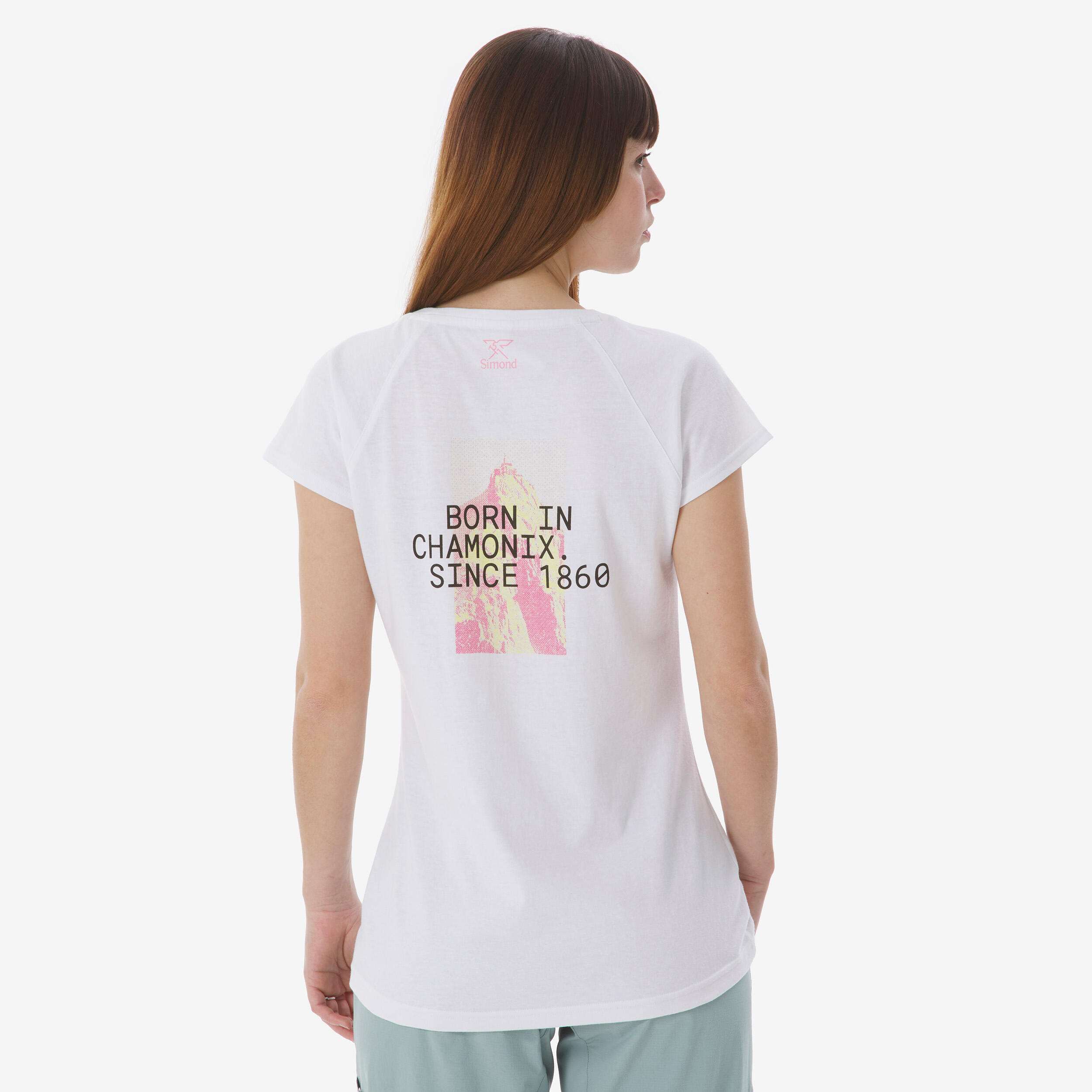 T-Shirt Confortável de Escalada Mulher Vertika Branco 4/8