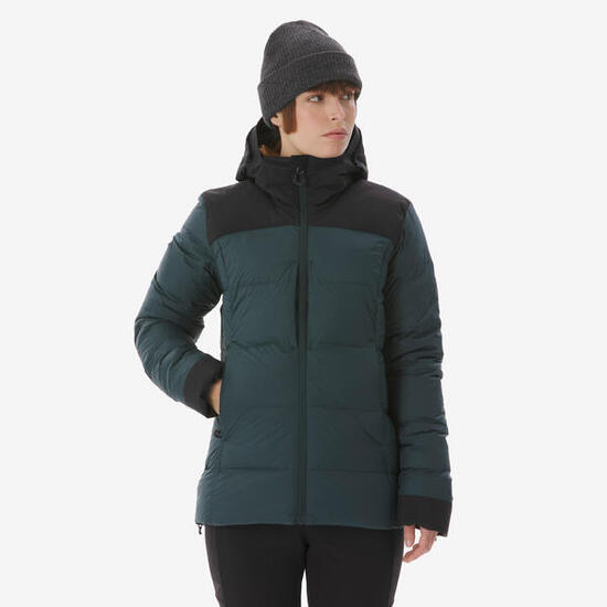 Doudoune chaude -20°C en duvet avec capuche femme, MT900 Vert