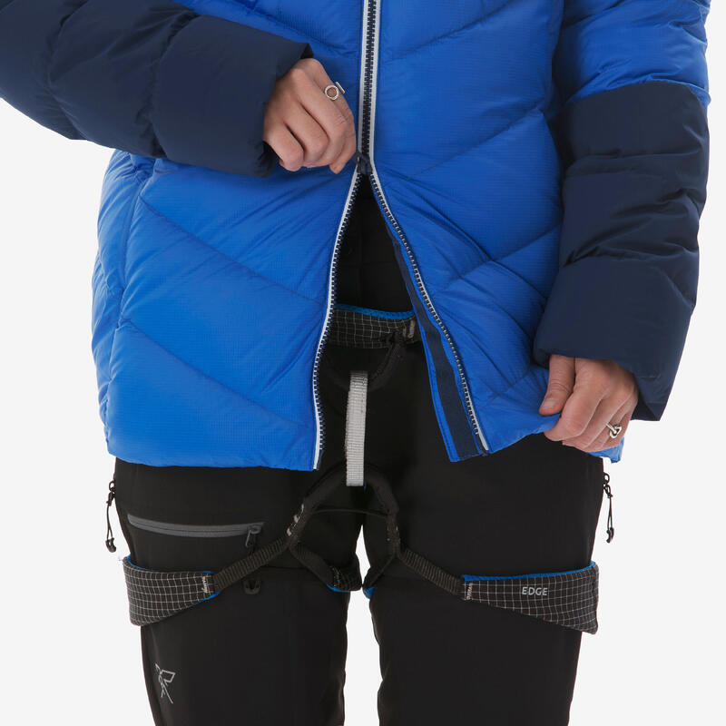 Geacă de puf pentru alpinism, călduroasă, Makalu, albastru, Damă