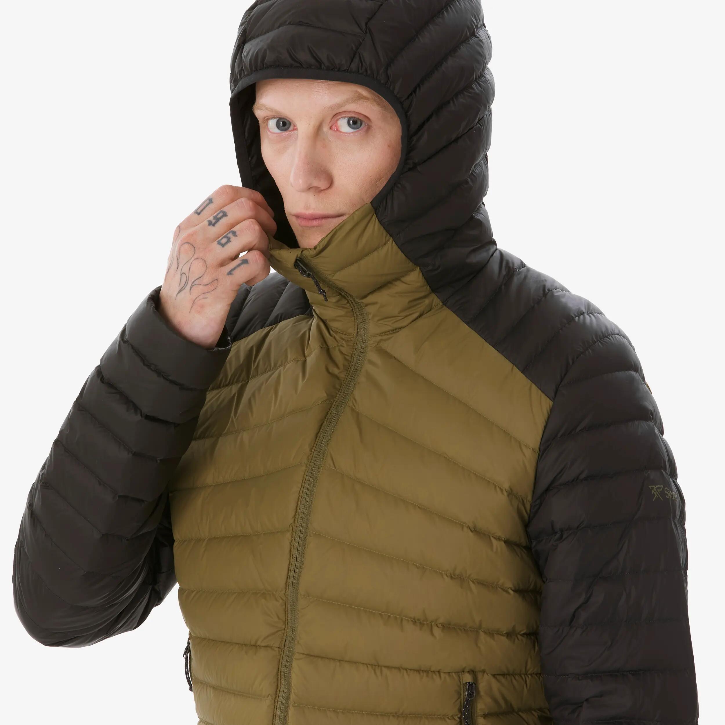 Men’s lightweight down trekking jacket -3°C, Xplore Khaki -  3
