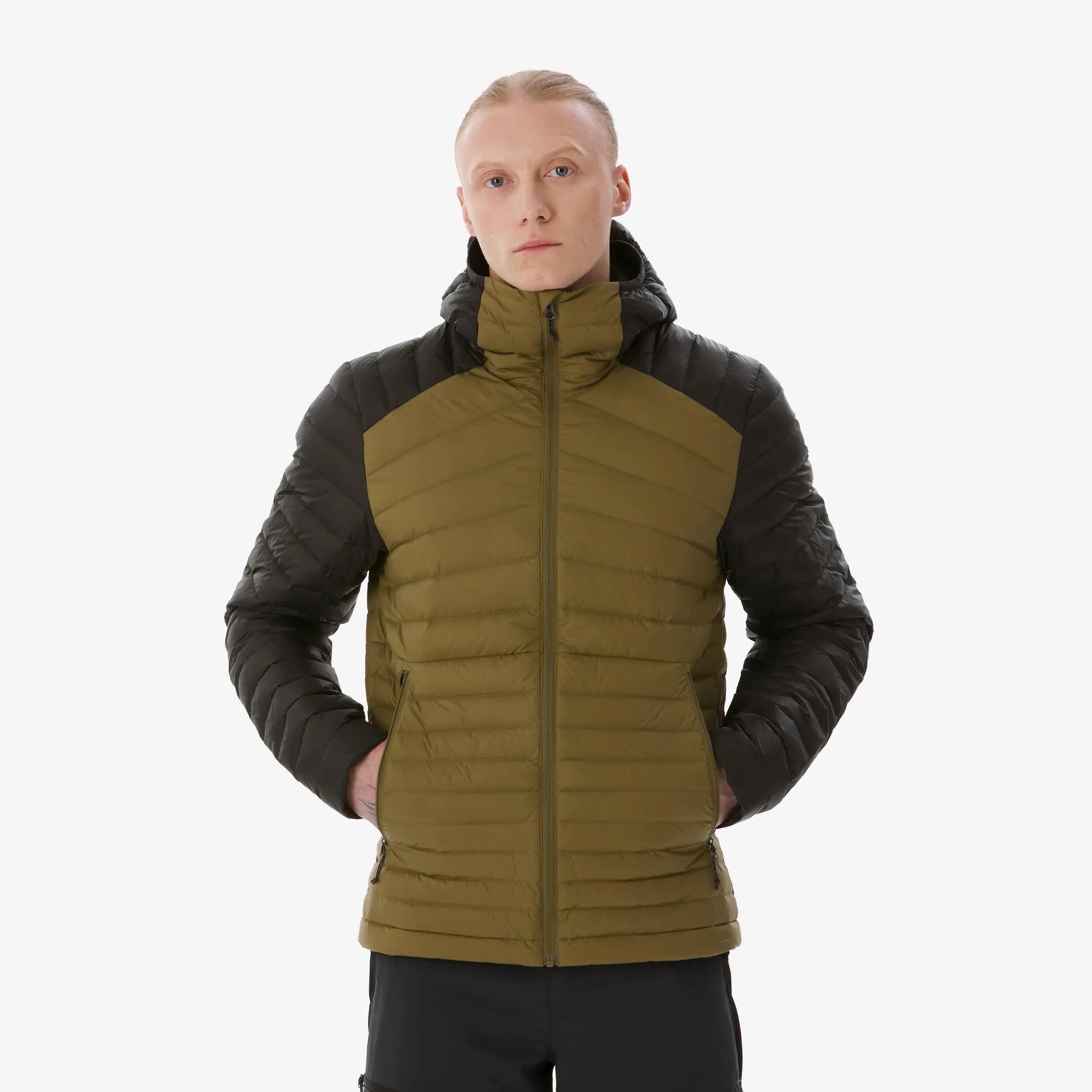 Men’s lightweight down trekking jacket -3°C, Xplore Khaki -  1