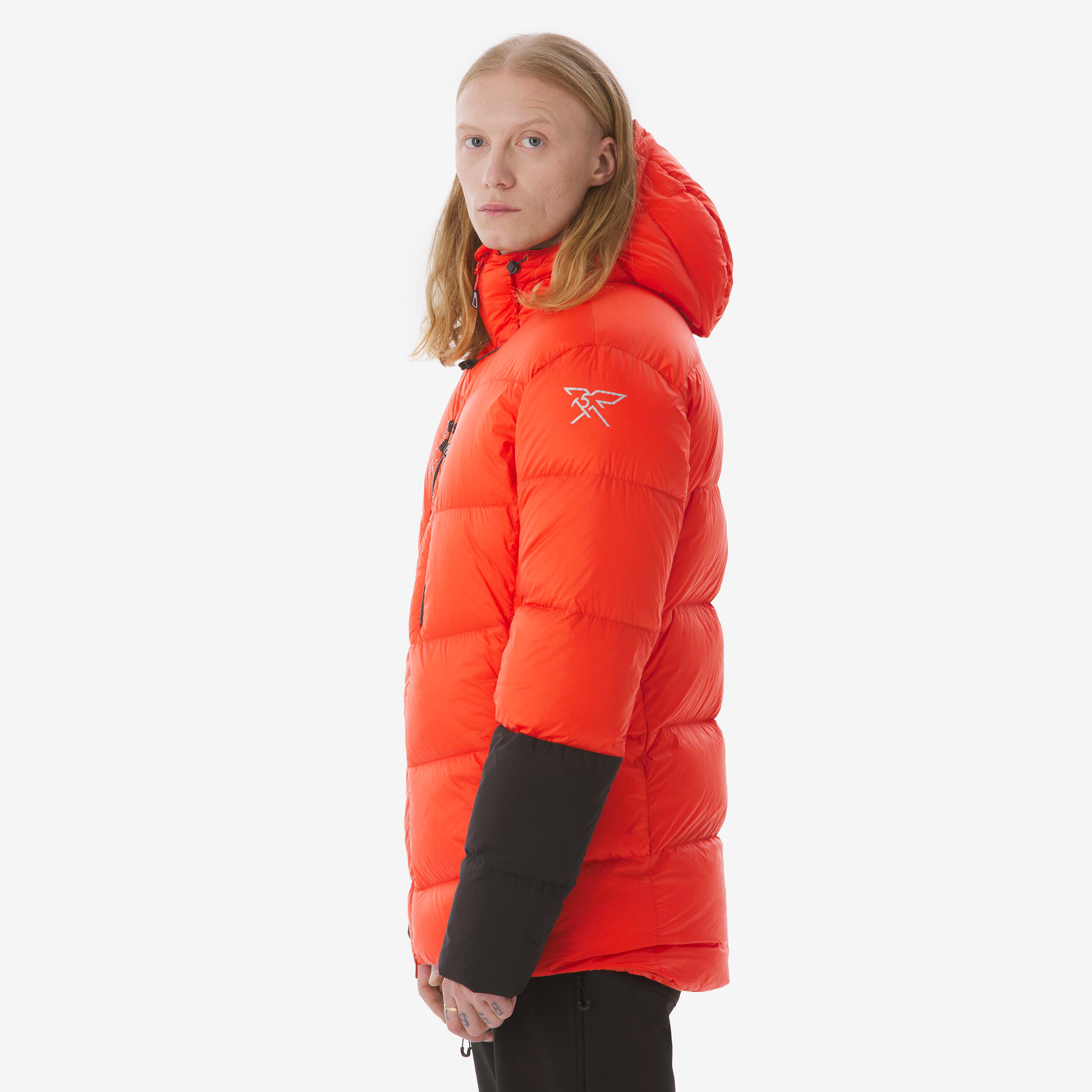 Doudoune d'alpinisme chaude en duvet homme, Makalu rouge 5/11