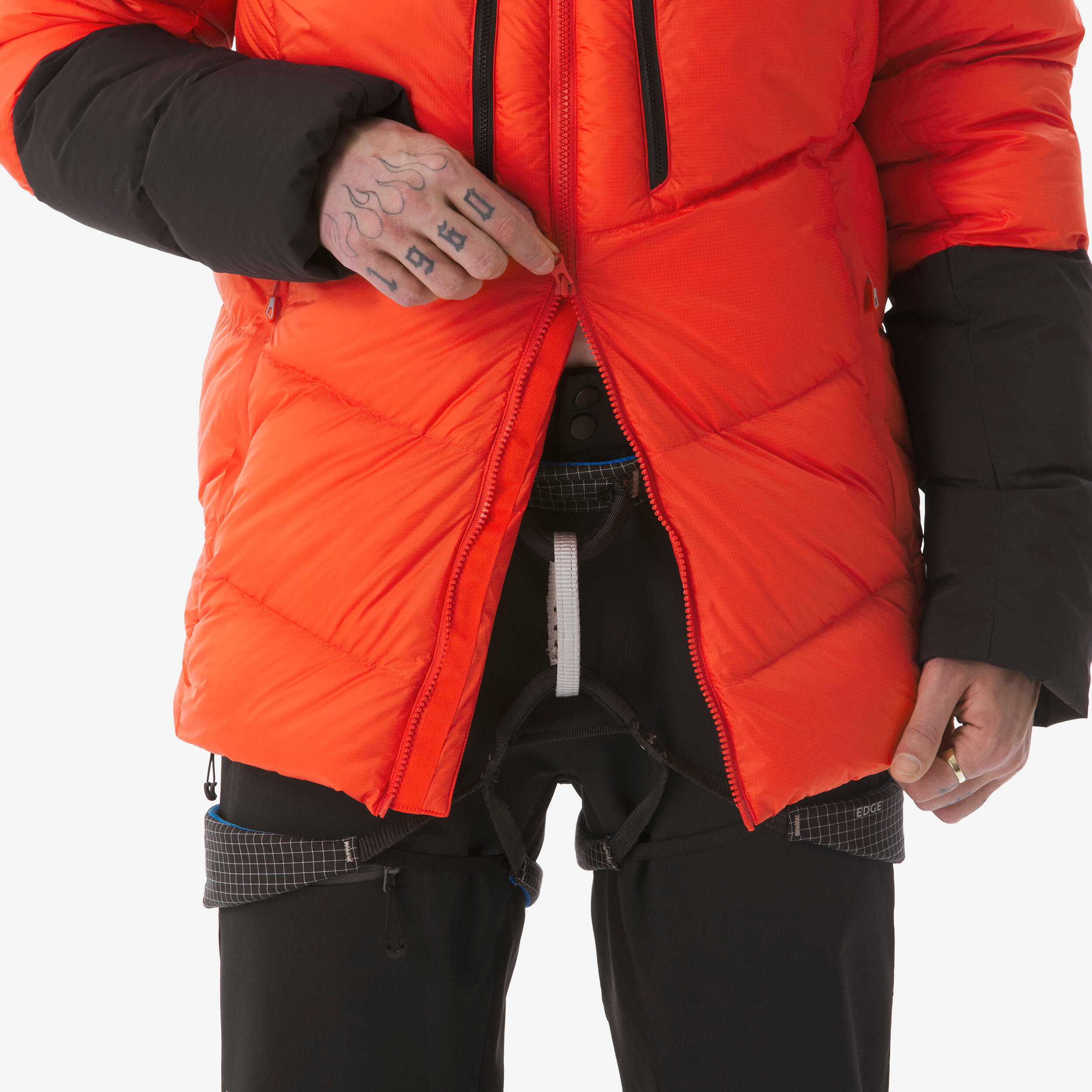 Doudoune d'alpinisme chaude en duvet homme, Makalu rouge 8/11