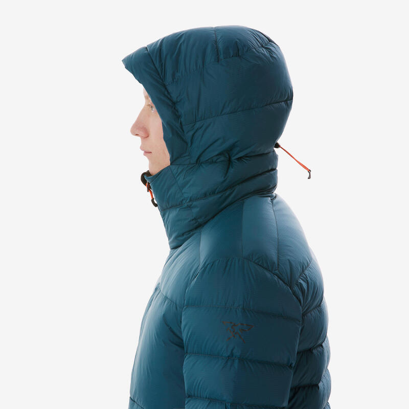 Erkek Outdoor Trekking Kapüşonlu Şişme Mont - Kuş Tüyü - Mavi - mt500 -10 °C