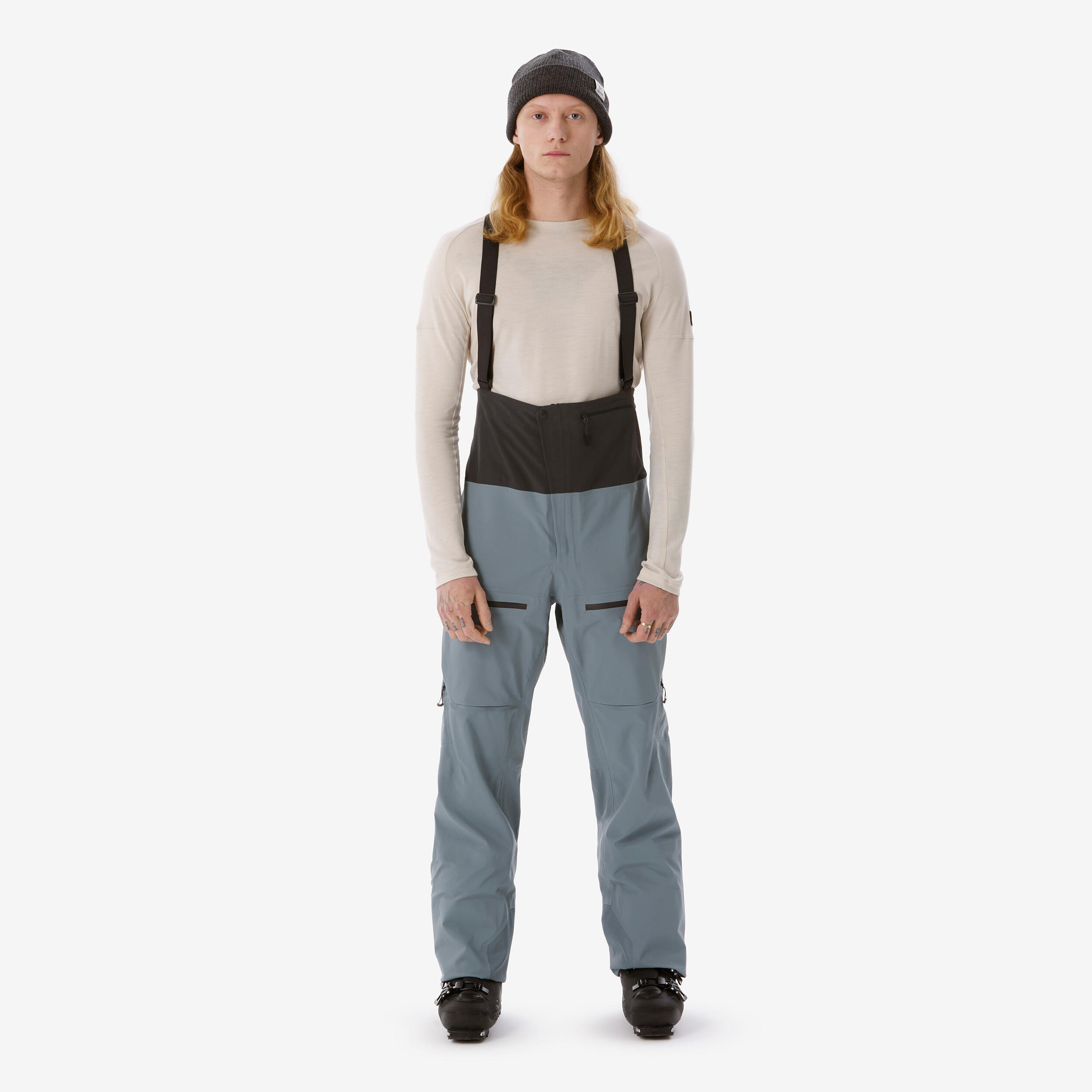 Pantaloni de schi freeride impermeabili FR900 gri bărbați
