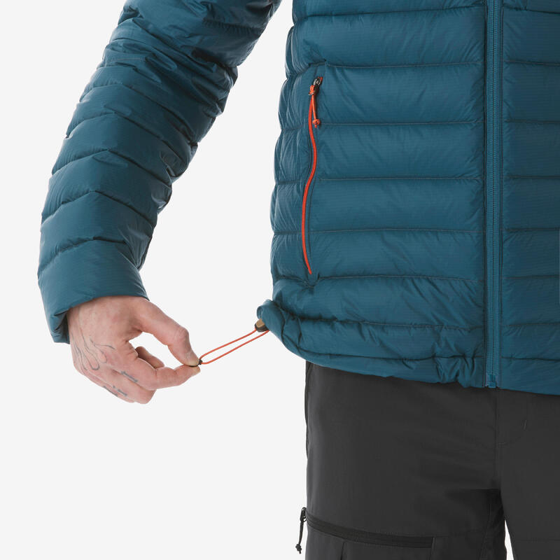 Erkek Outdoor Trekking Kapüşonlu Şişme Mont - Kuş Tüyü - Mavi - mt500 -10 °C