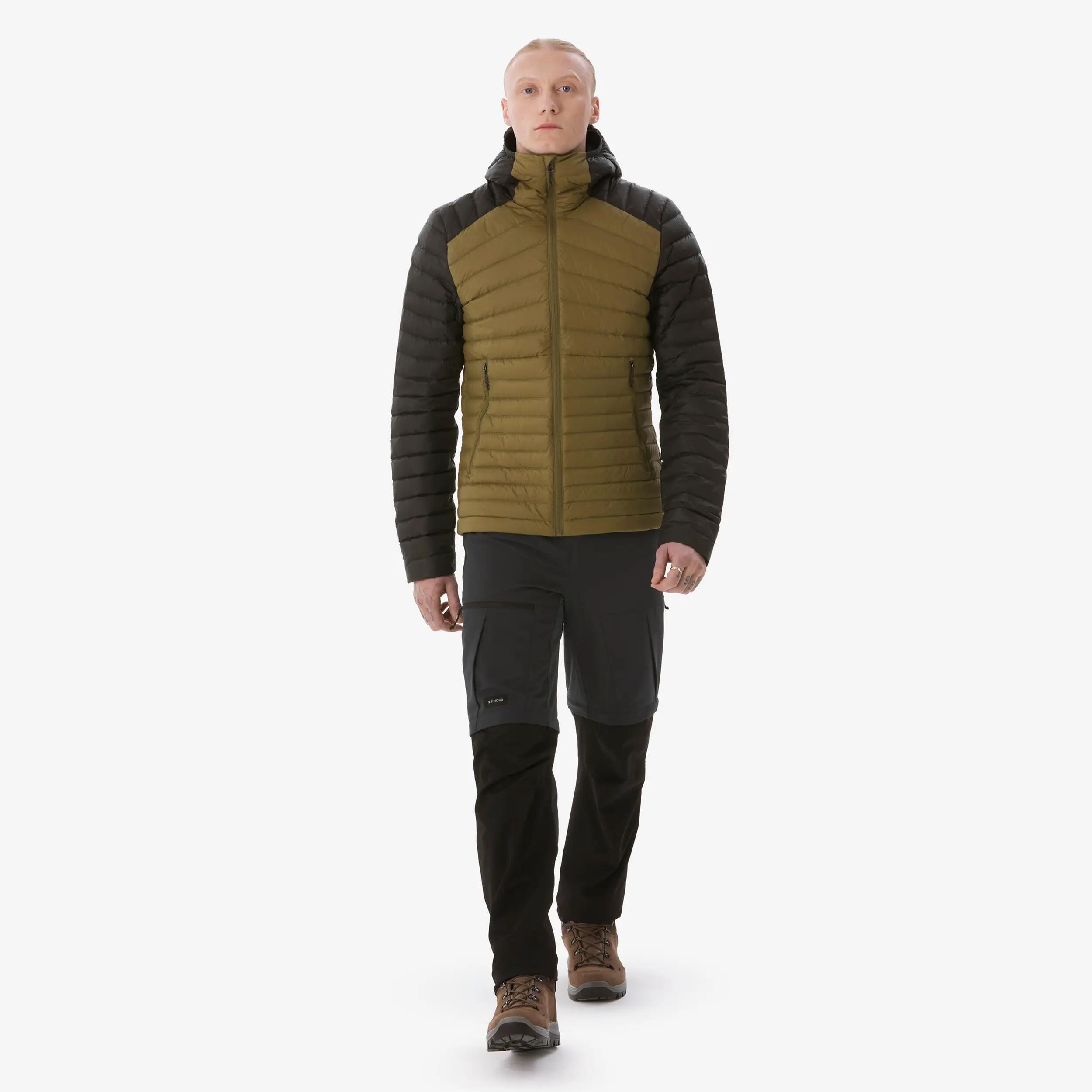 Men’s lightweight down trekking jacket -3°C, Xplore Khaki -  2
