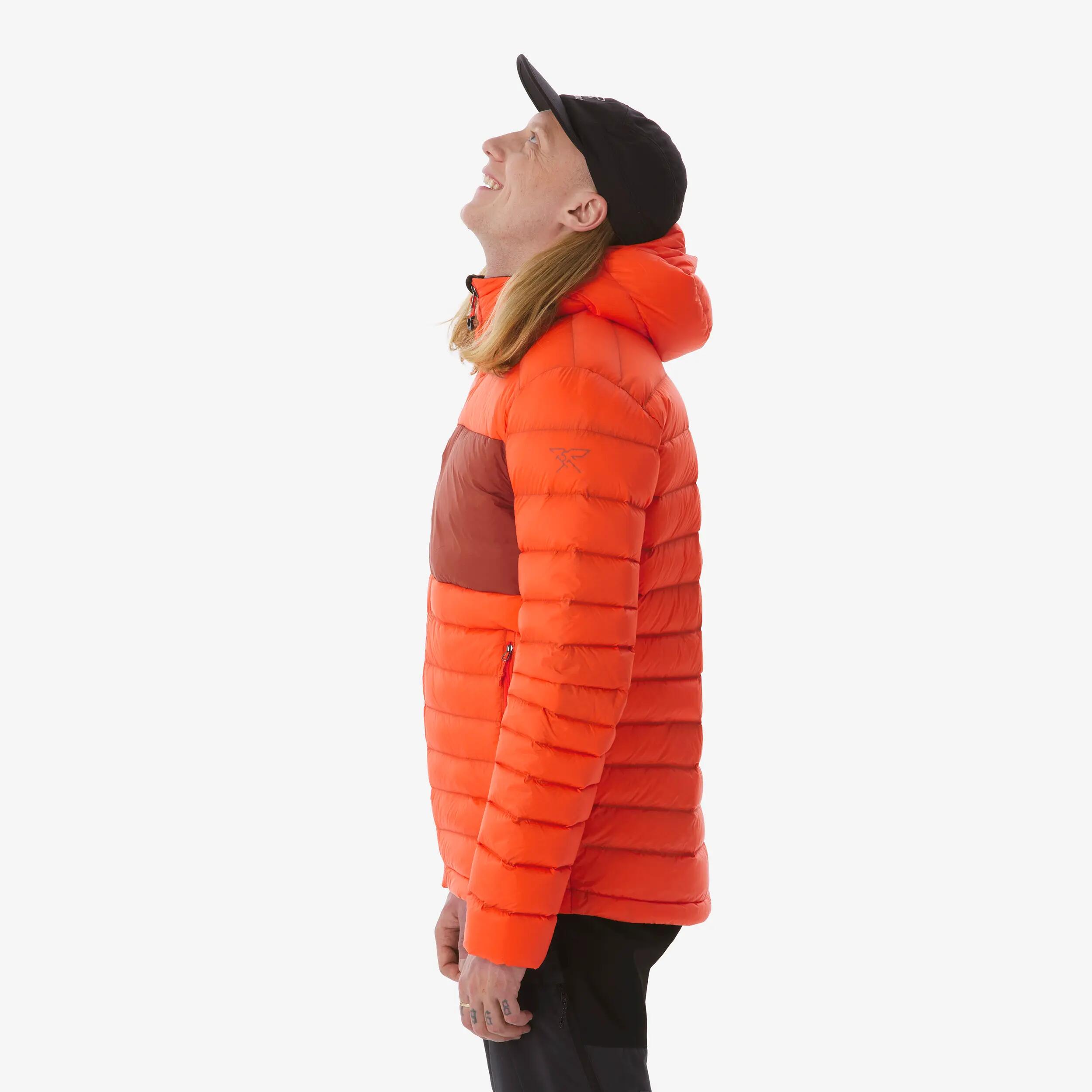 Men Lightweight Packable Down Jacket MT500 Upto -10°C - Orange -  5