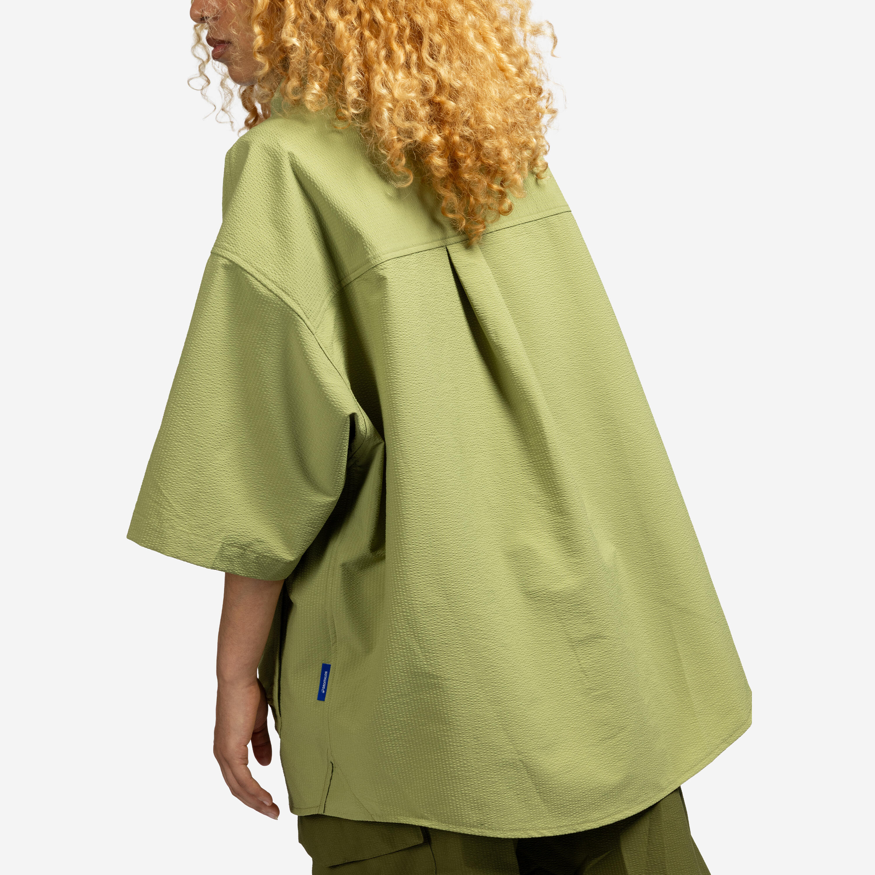 Unisex Seersucker-Shirt, Lifetech, olivgrün 6/7