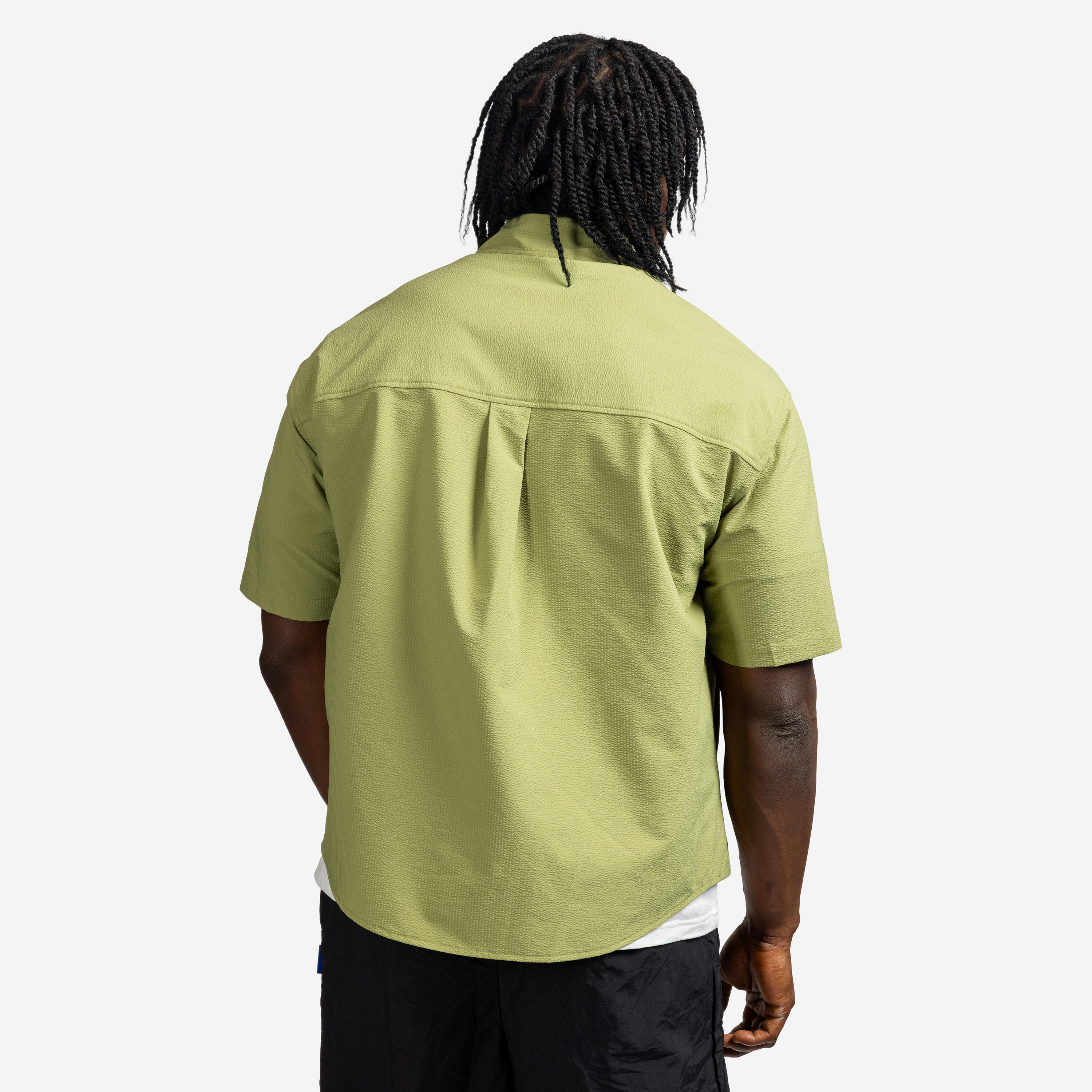 Unisex Seersucker-Shirt, Lifetech, olivgrün 4/7