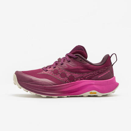 Chaussures de running trail femme, Saucony peregrine 16, bleu et jaune