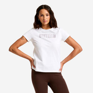 Camiseta Fitness Mujer Blanco Algodón
