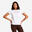 Tricou fitness din bumbac Alb Damă