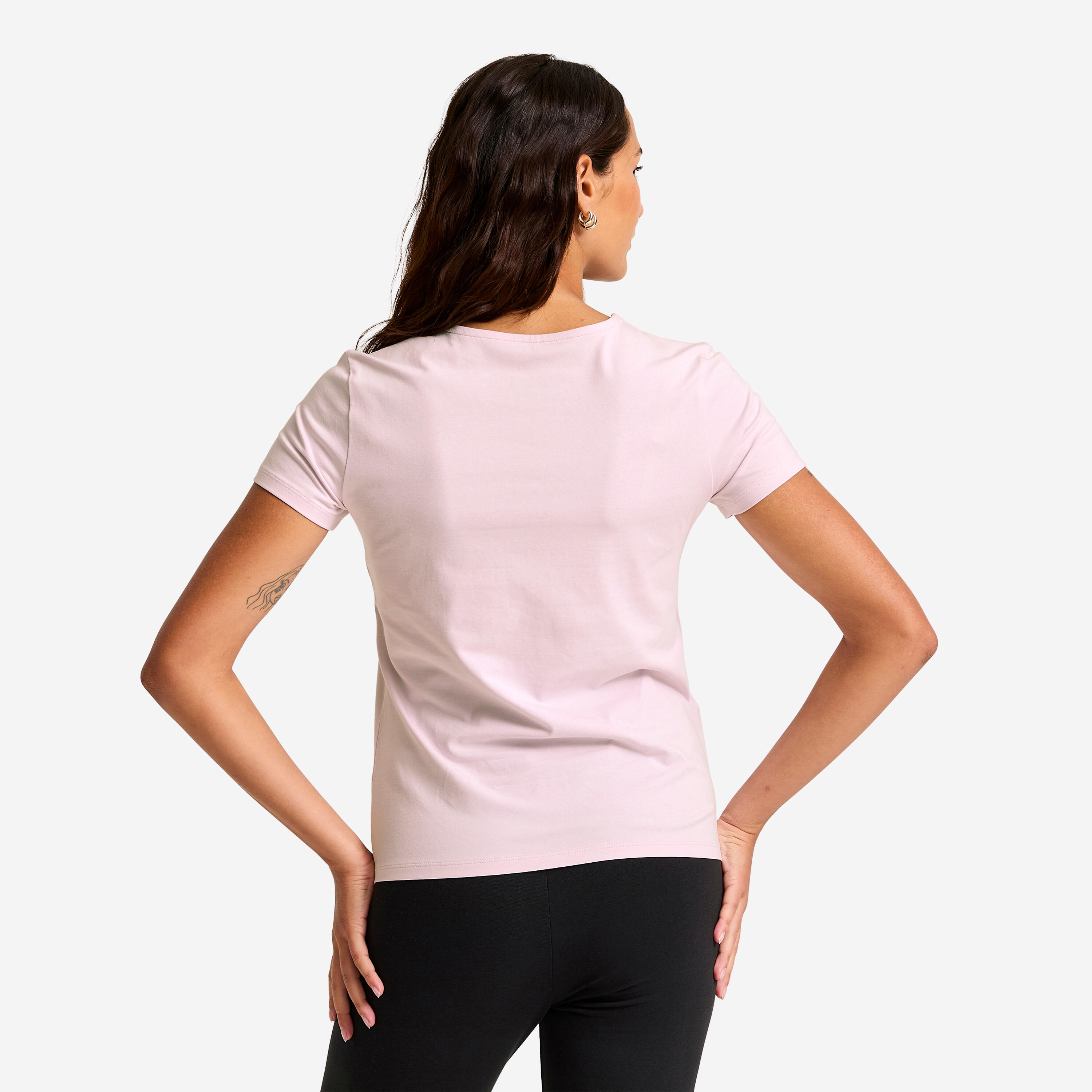 T-shirt voor dames roze 3/6
