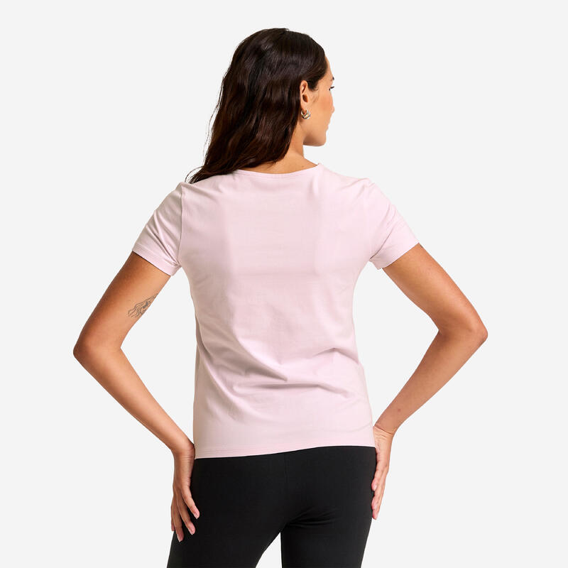 Tricou fitness din bumbac Roz Damă